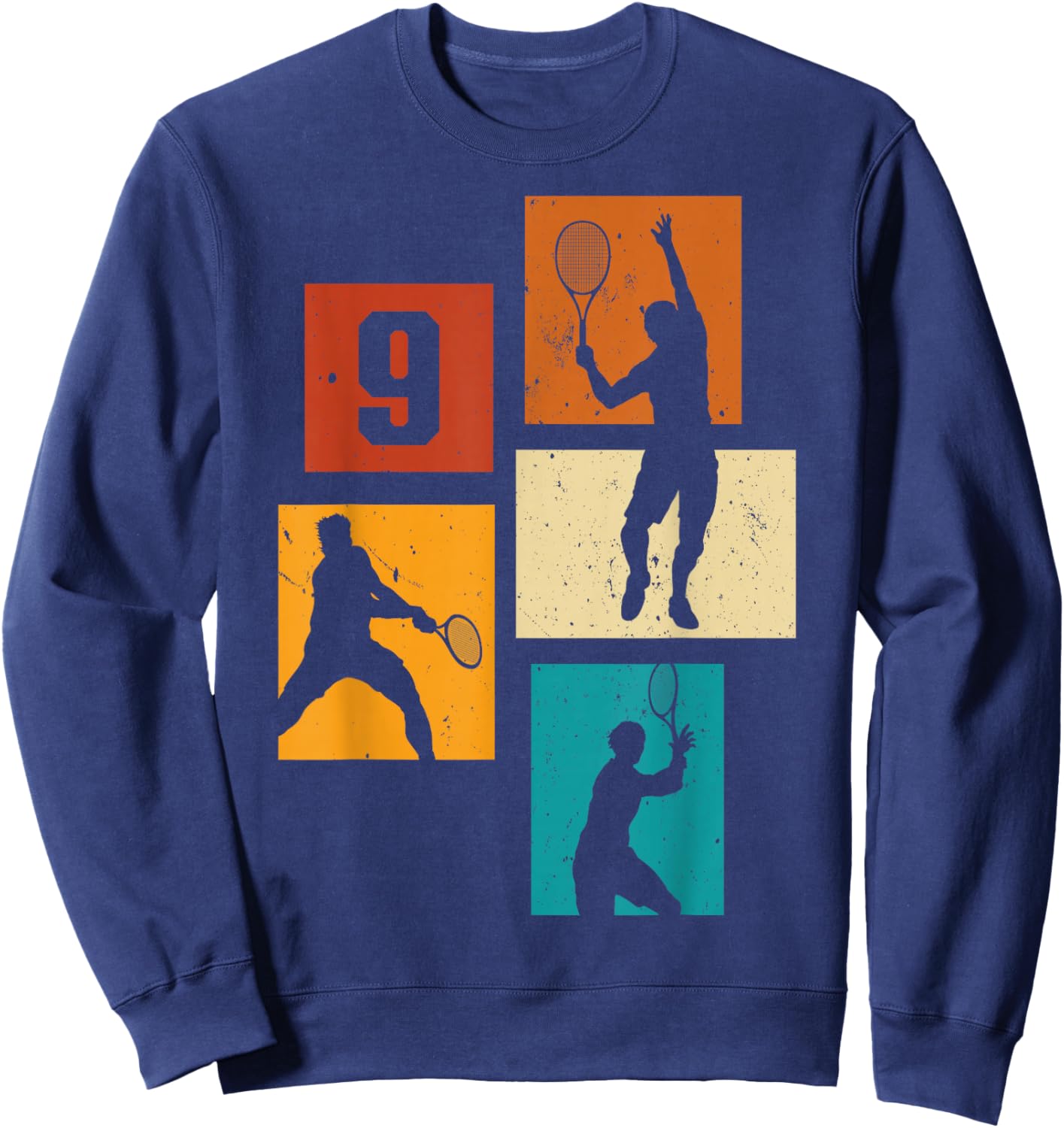 9th Birthday Boys Tennis Player Tennis 9 Years Old Sweatshirt - Sweatshirt | Navy