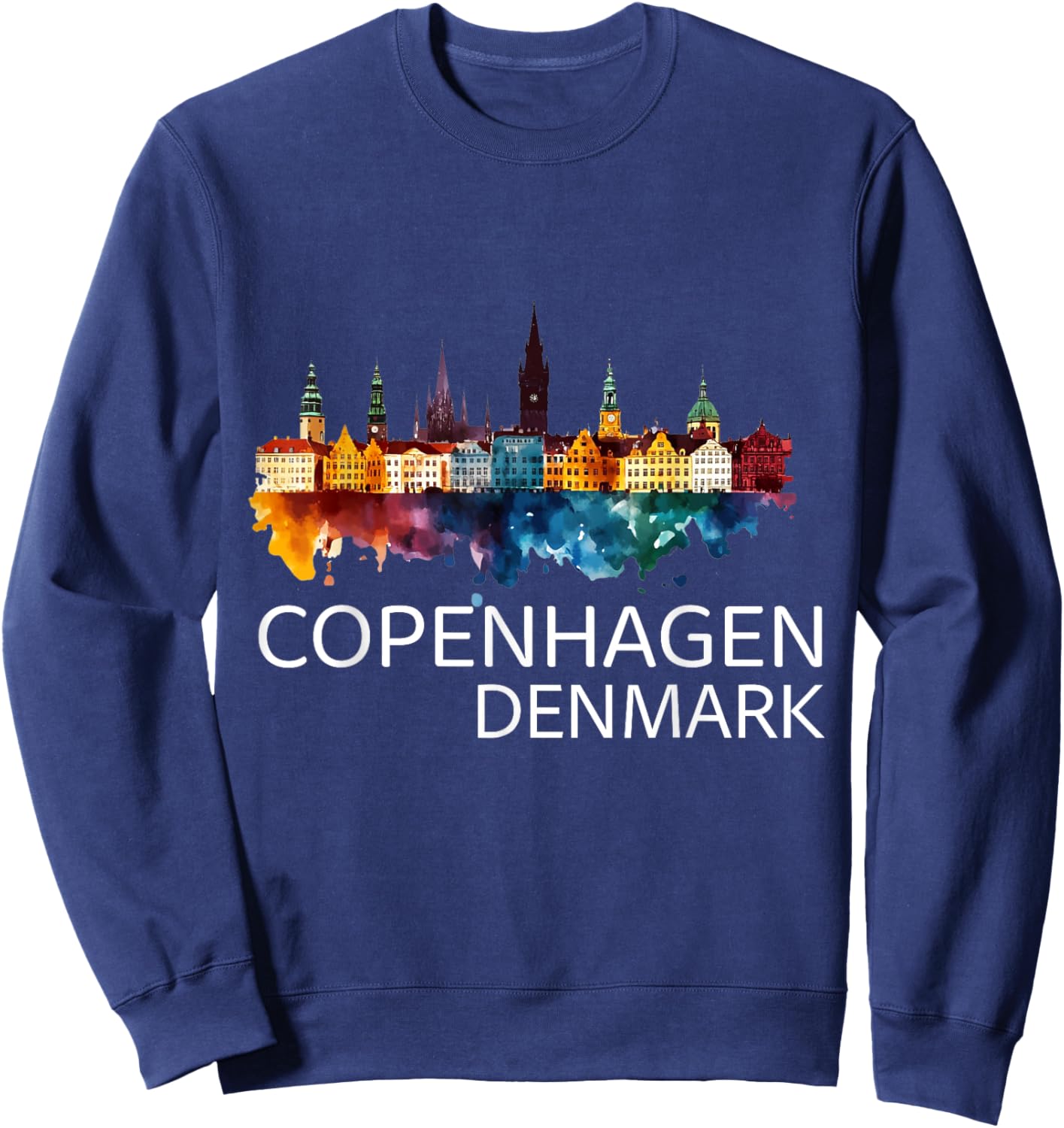 Copenhagen Souvenir Denmark Skyline Proud Danish Men Women Sweatshirt - Sweatshirt | Navy