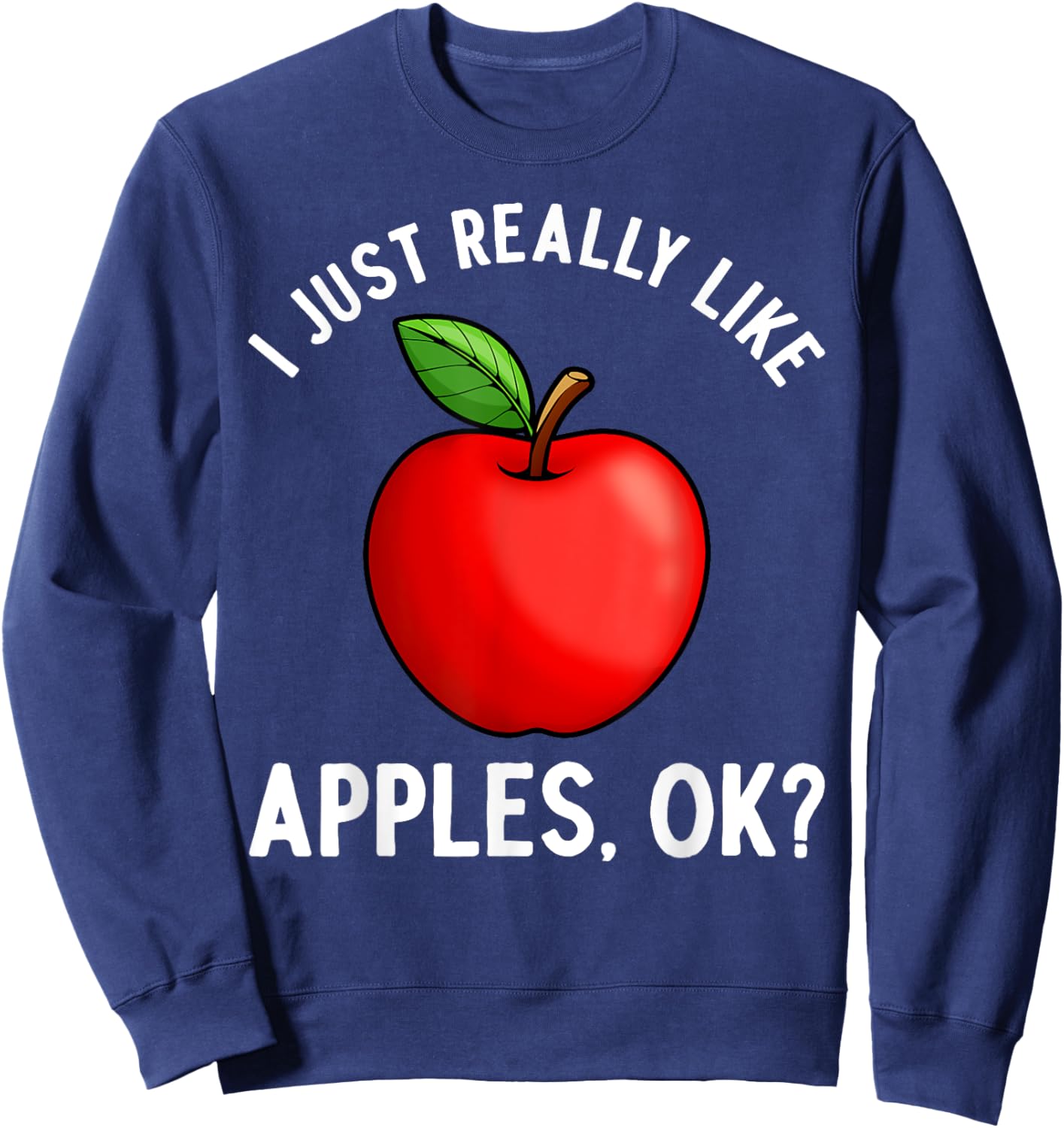 Cool Apple Art Women Kids Apple Picking Fruit Apples Sweatshirt - Sweatshirt | Navy