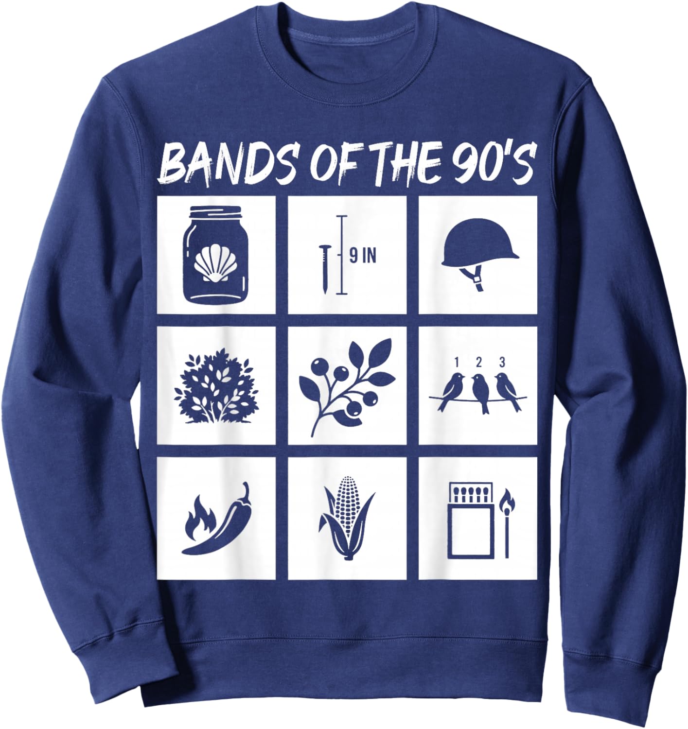 Bands of The 90s Rock Music Lover Heavy Metal Rock N Roll Sweatshirt - Sweatshirt | Navy