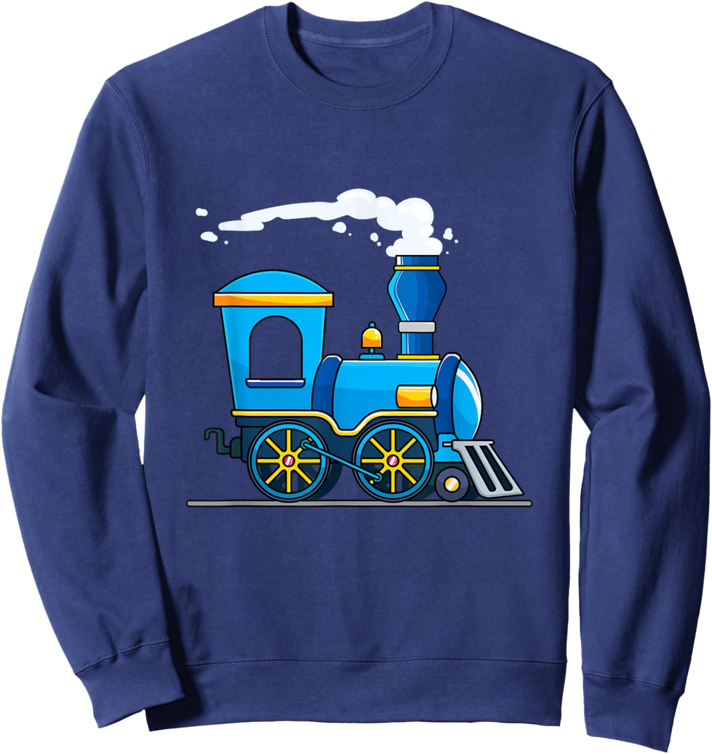 Birthday Choo Choo Blue Train Lovers Kids Boys Girls Toddler Sweatshirt - Sweatshirt | Navy