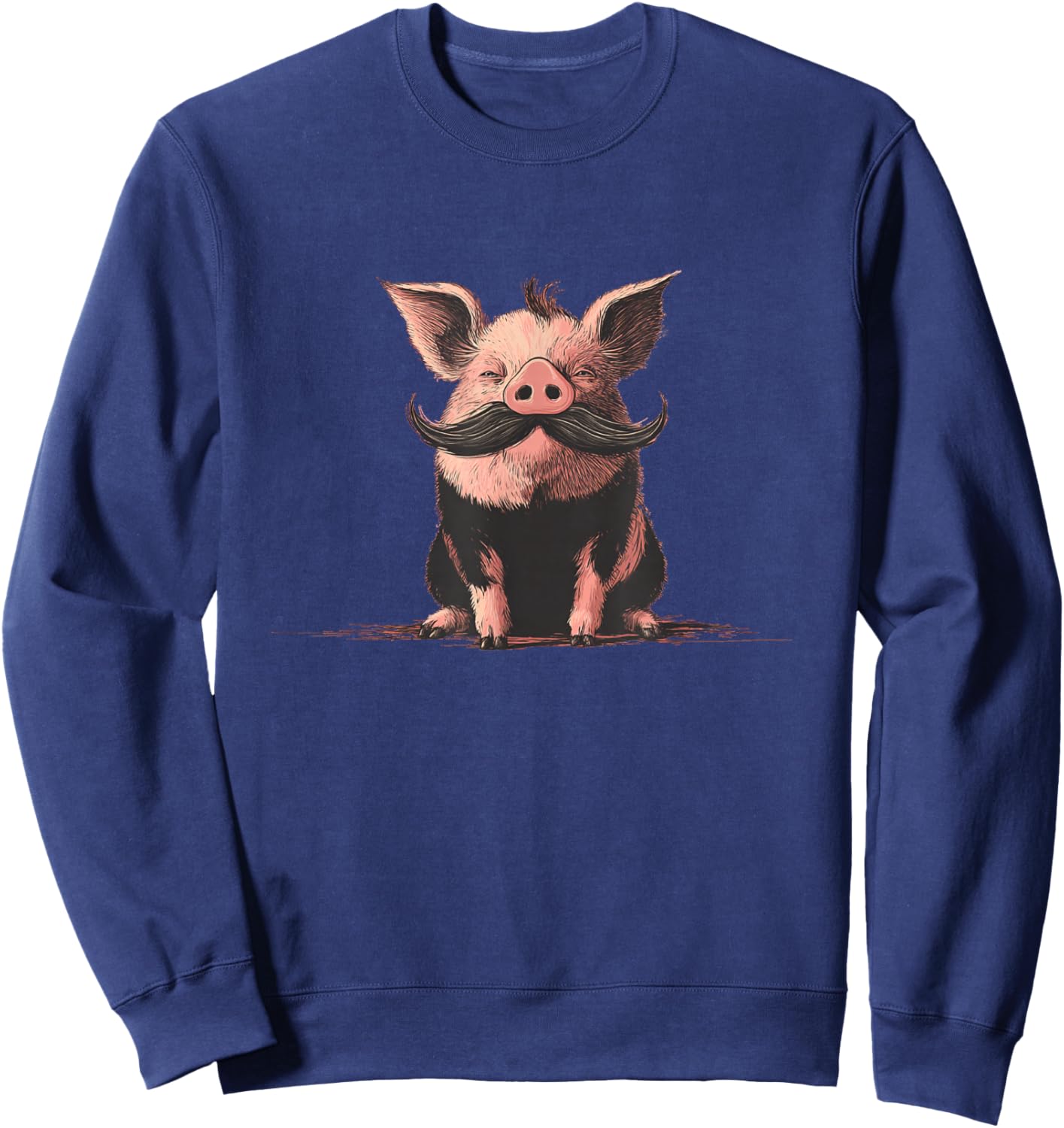 Costume de Cochon Souriant avec Moustache Sweatshirt - Sweatshirt | Navy
