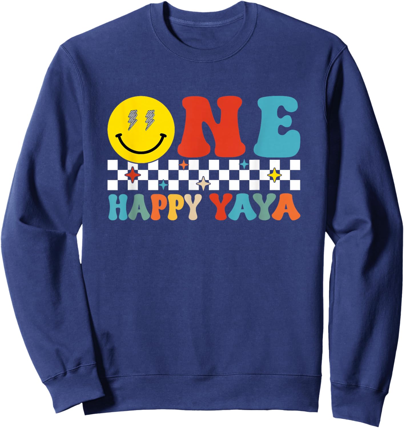 One Happy Dude Yaya 1st Birthday Family Matching Sweatshirt - Sweatshirt | Navy