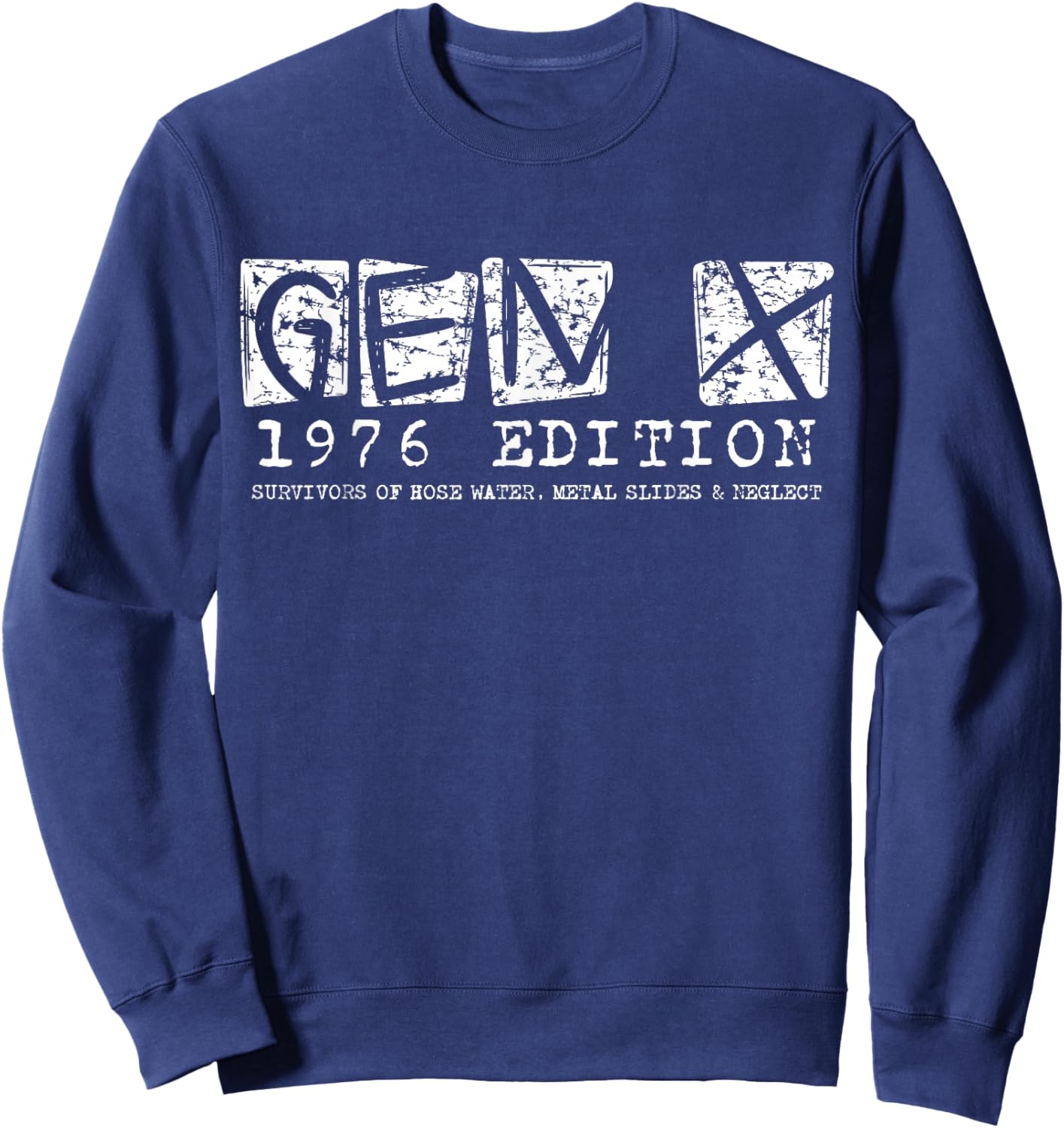 Gen X 1976 Edition 50th Birthday Retro Generation X Gen Xer Sweatshirt - Sweatshirt | Navy
