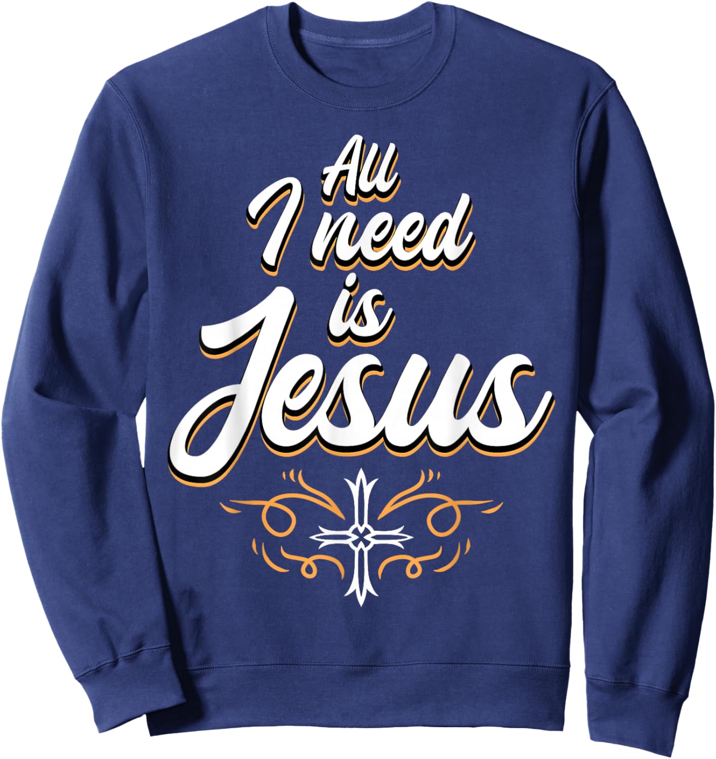 Jesus God Christian Sweatshirt - Sweatshirt | Navy