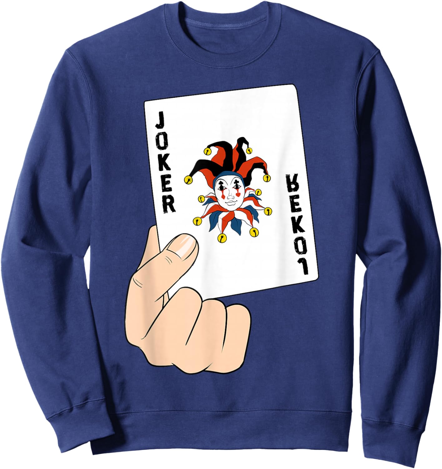 Funny Playing Cards Casino Game Joker Sweatshirt - Sweatshirt | Navy