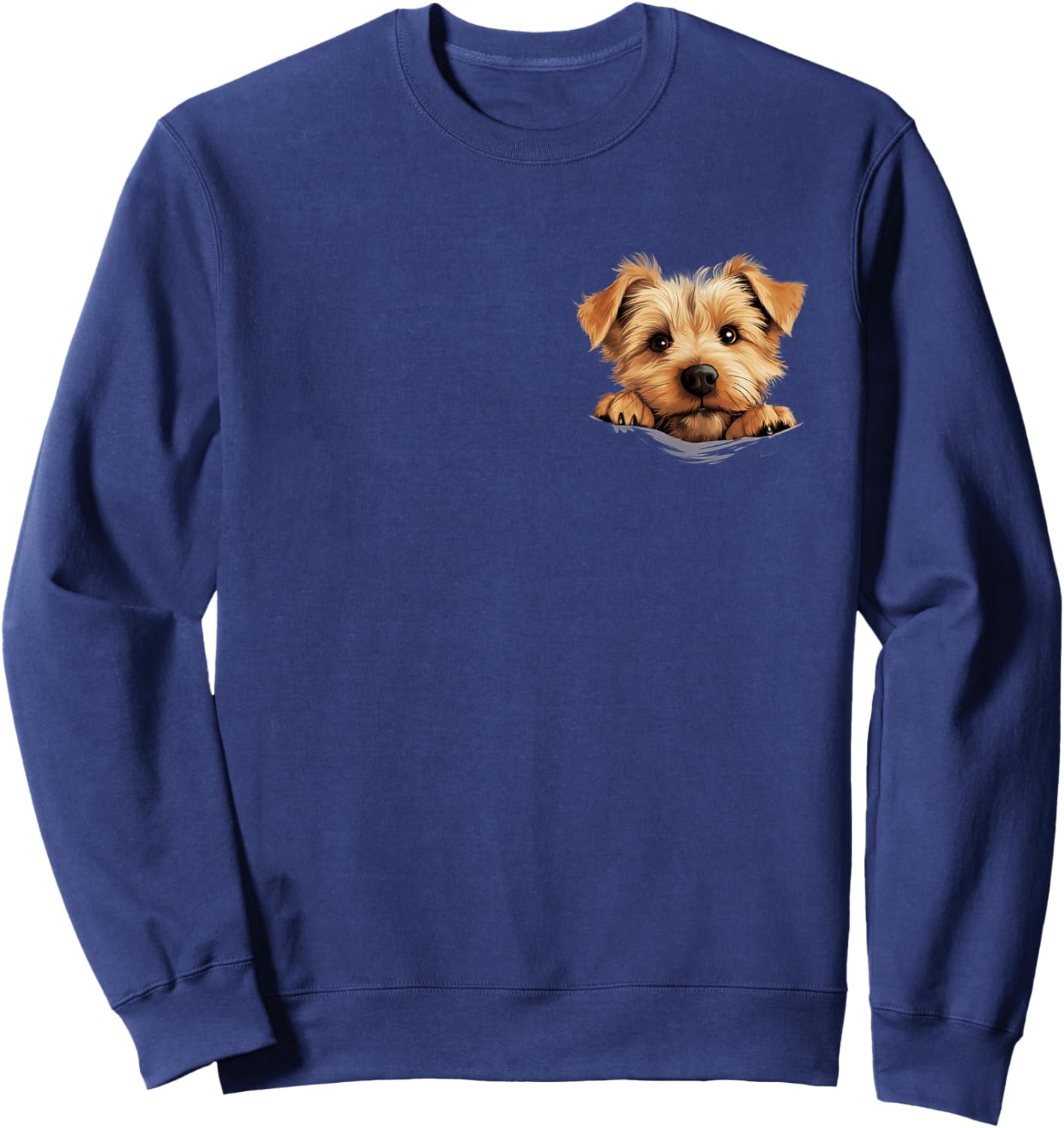 Norfolk Terrier Dog Mom Dad Peeking Puppy Sweatshirt - Sweatshirt | Navy