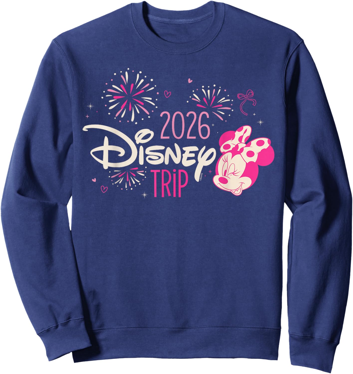 Disney Minnie Mouse & Fireworks 2026 Disney Trip Vacation Sweatshirt - Sweatshirt | Navy