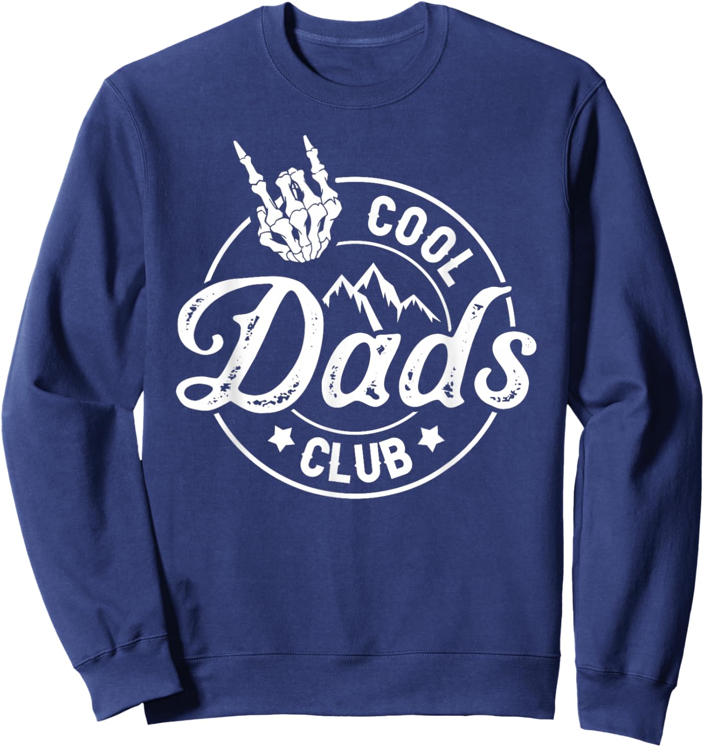 Funny Dad Fathers Day Cool Dads Club Skeleton Hand Sweatshirt - Sweatshirt | Navy