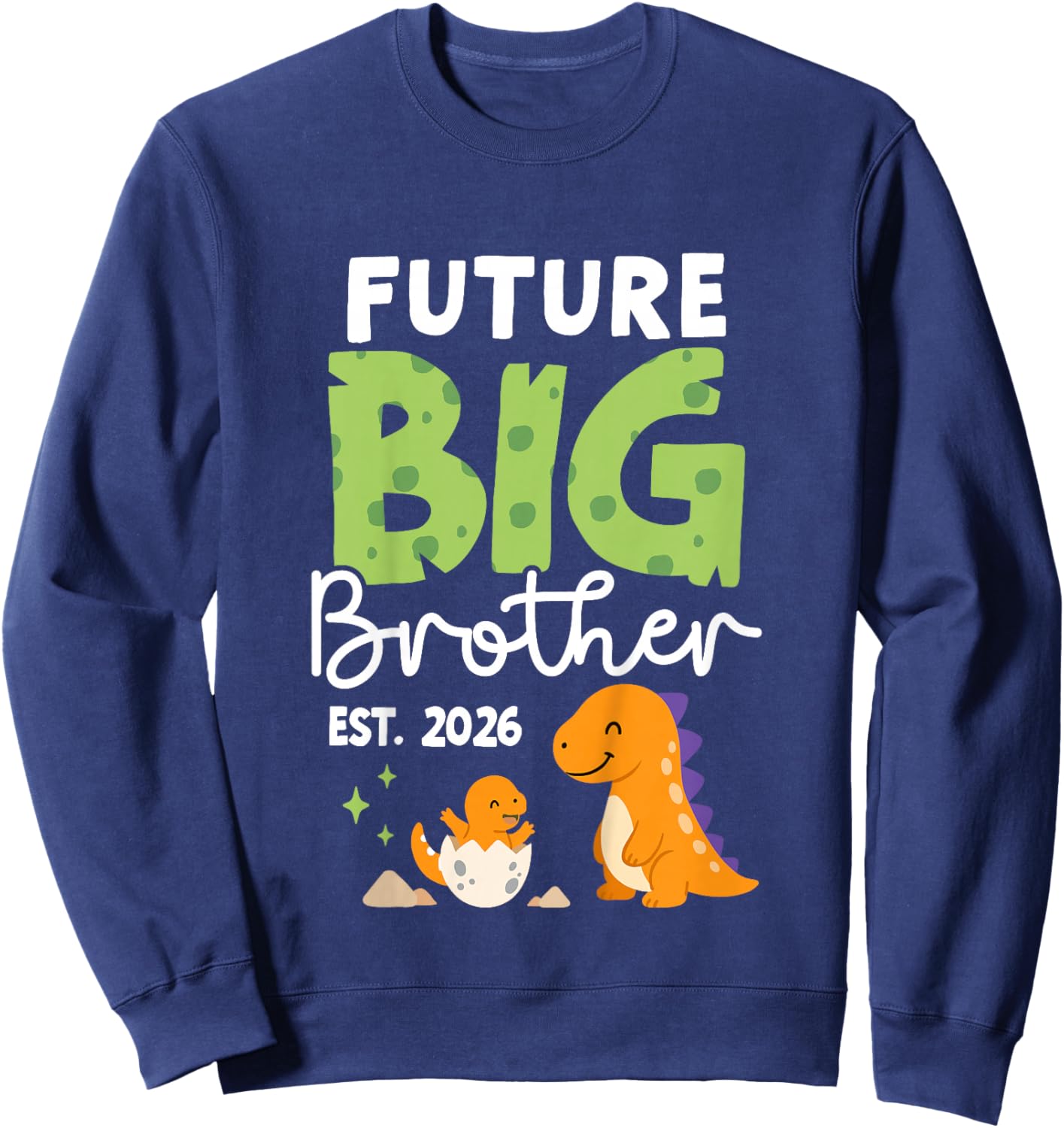 Kids Future Big Brother 2026 Dinosaur 2nd Pregnancy Announcement Sweatshirt - Sweatshirt | Navy