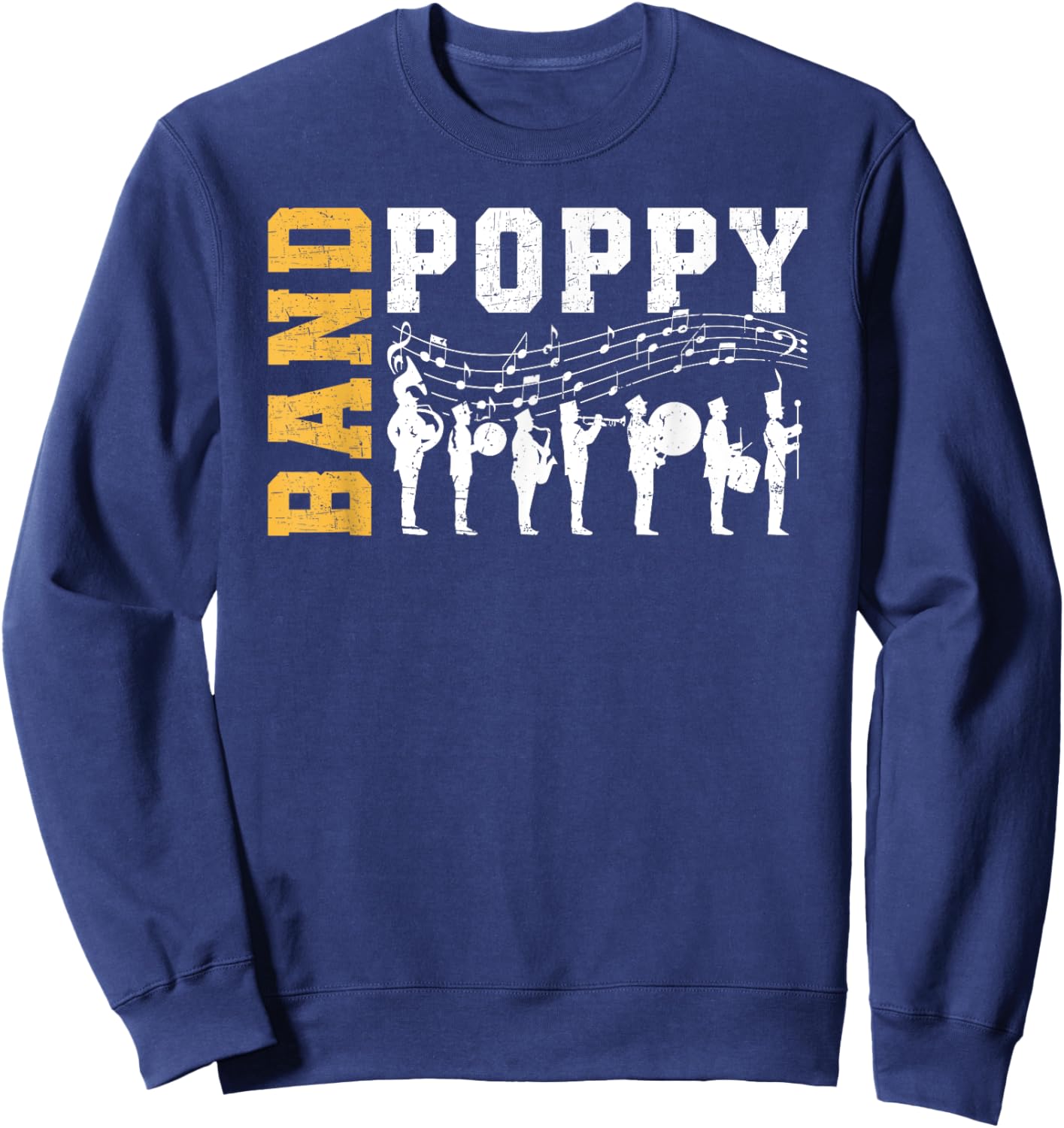 Band Poppy Proud Marching Band Poppy Grandpa Sweatshirt - Sweatshirt | Navy