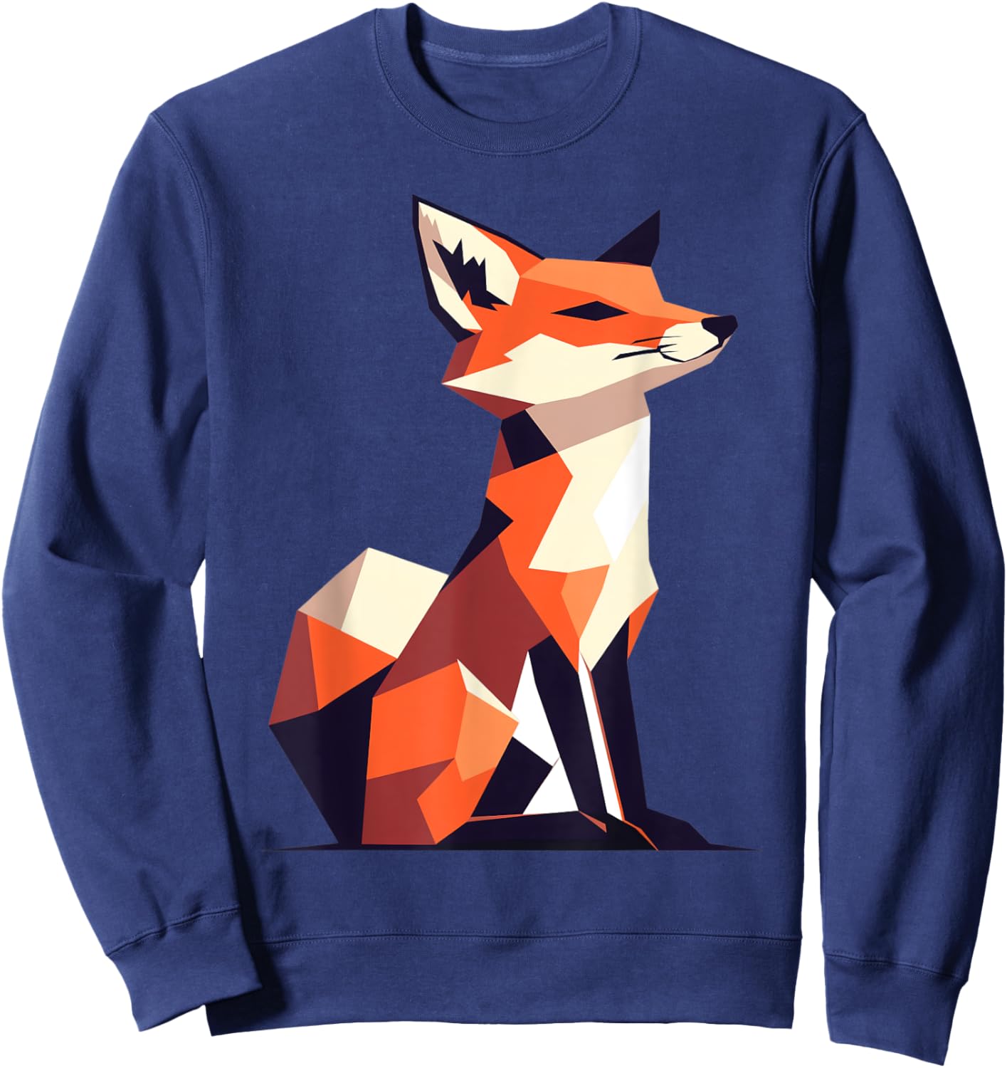 Geometric Fox Animal Forest Nature Wildlife Men Women Kids Sweatshirt - Sweatshirt | Navy