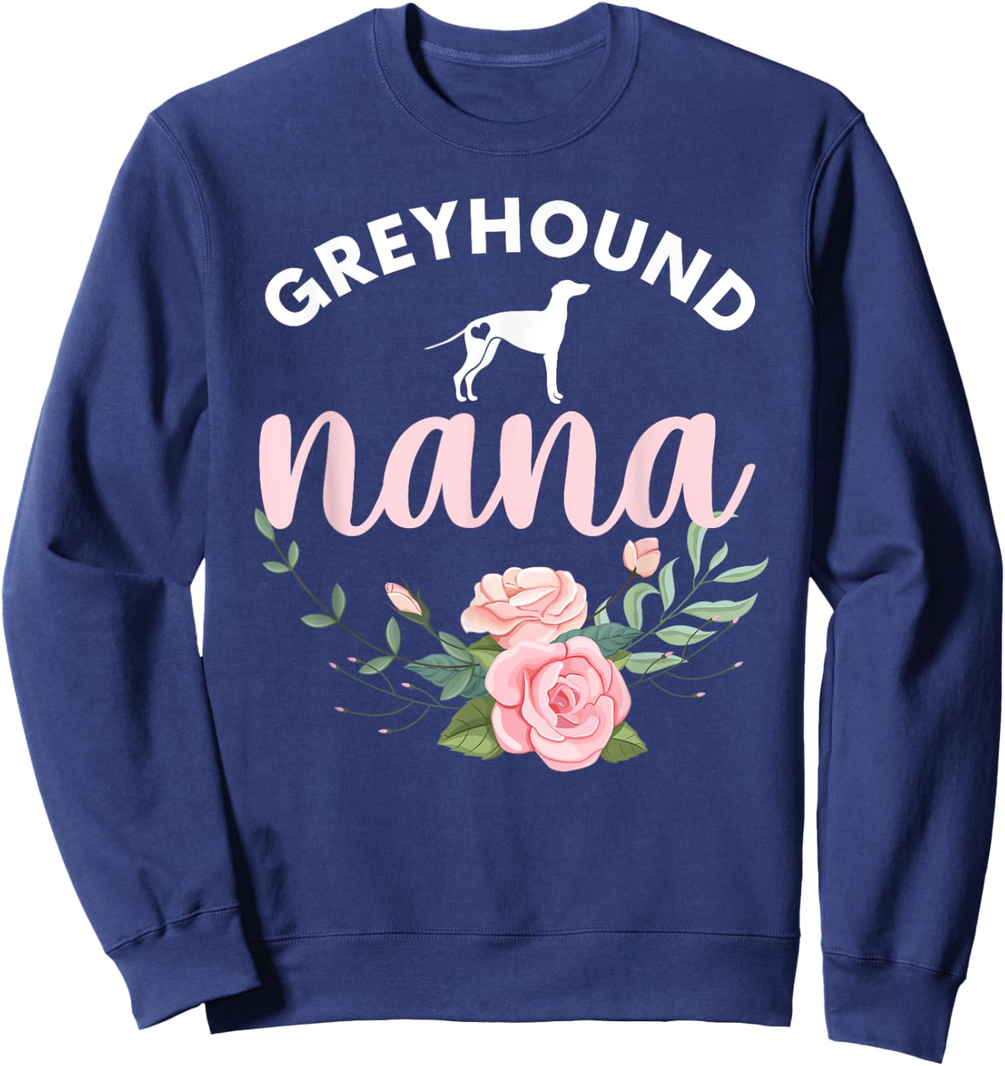Greyhound Dog Nana Grandma Mothers Day Gifts Women Christmas Sweatshirt - Sweatshirt | Navy
