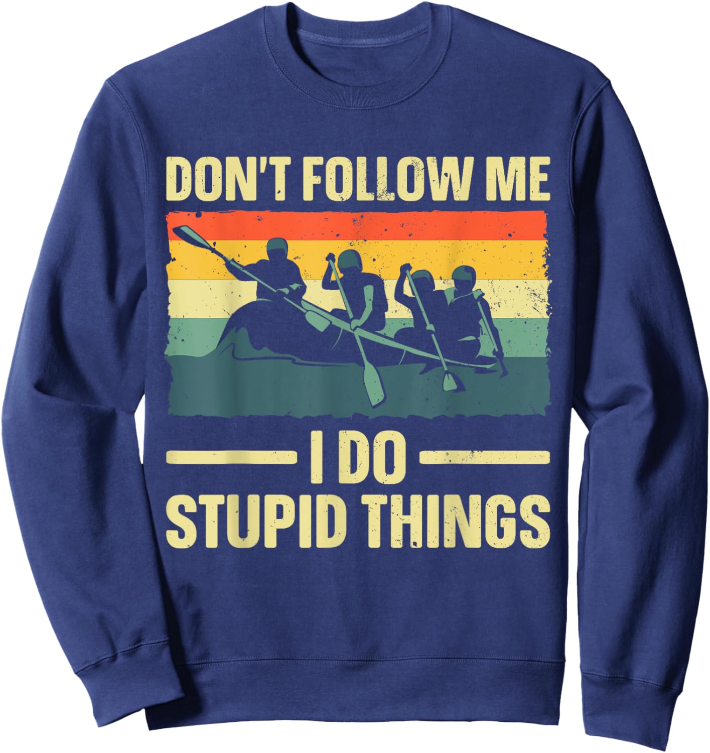Best Rafting Art Women Whitewater River Raft Rafting Sweatshirt - Sweatshirt | Navy