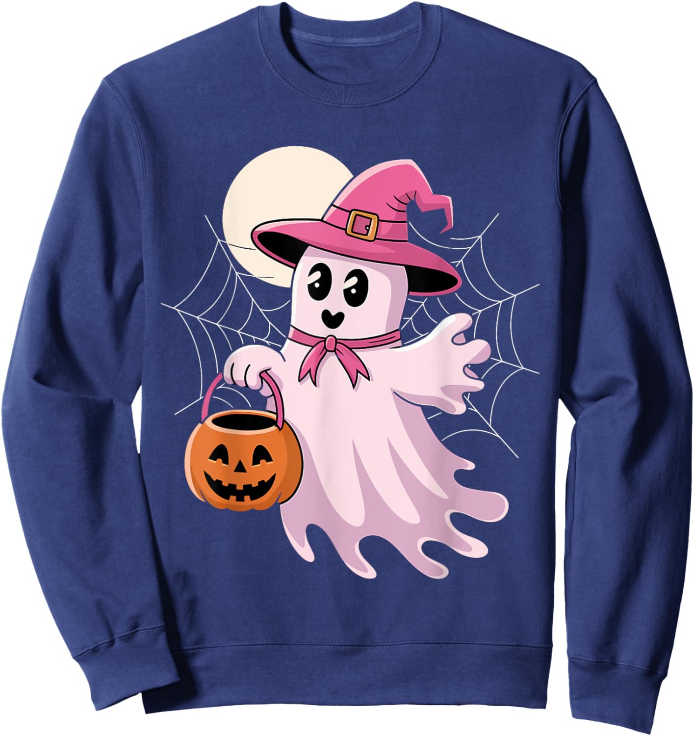 Halloween Pink Ghost Sweatshirt - Sweatshirt | Navy