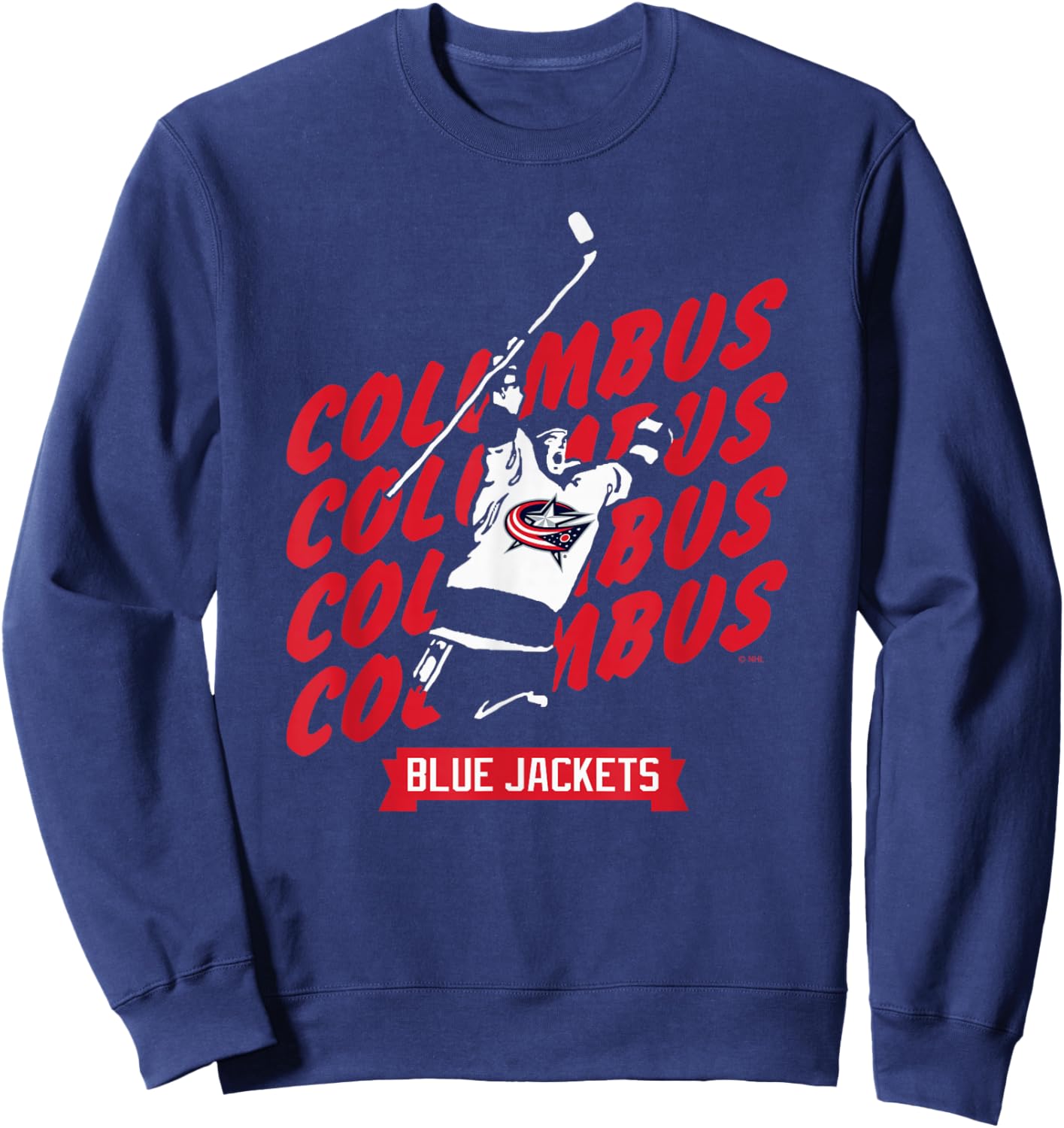 Columbus Blue Jackets Graffiti Black Officially Licensed Sweatshirt - Sweatshirt | Navy