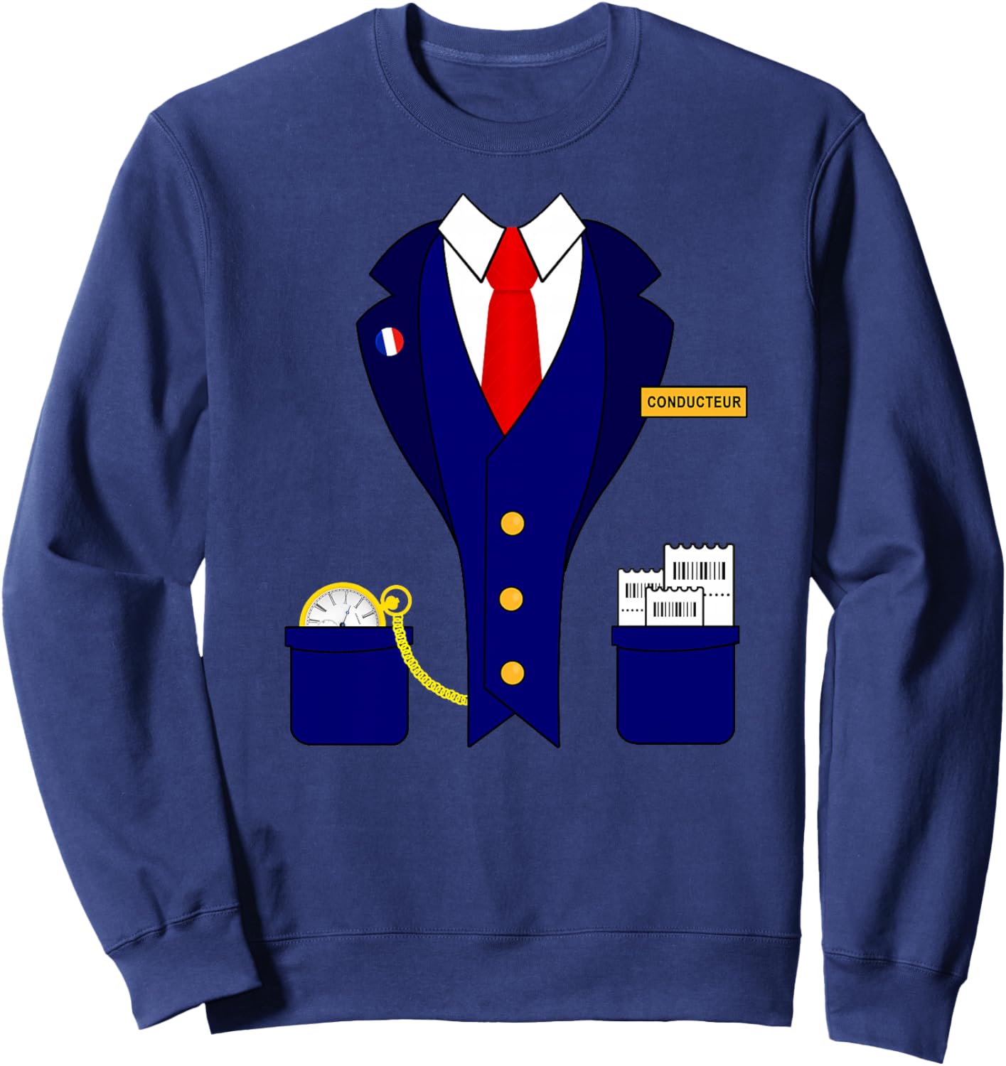 Costume Conducteur Train Locomotive Chemin de Fer Miniature Haut de Gamme Sweatshirt - Sweatshirt | Navy