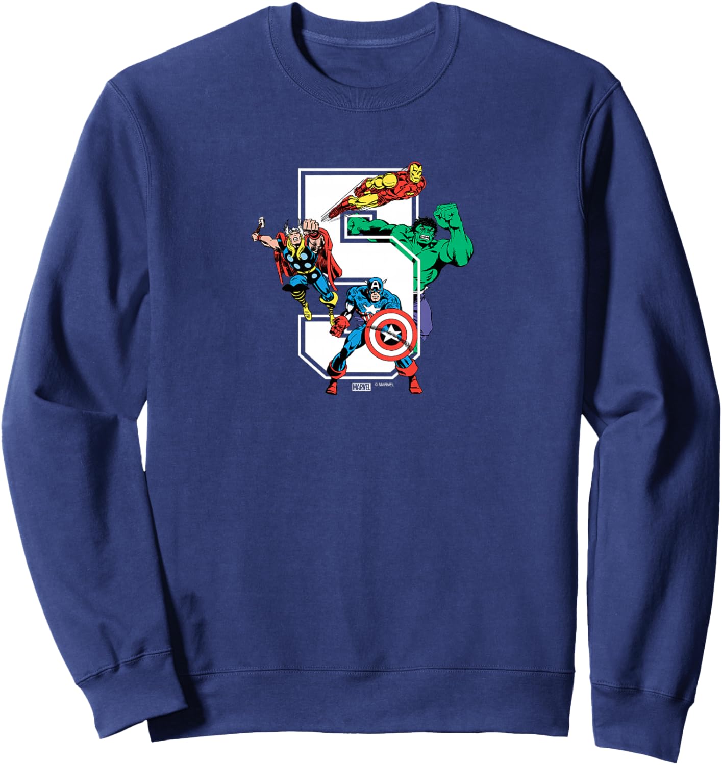 Kids Marvel - Avengers 5th Birthday Sweatshirt - Sweatshirt | Navy
