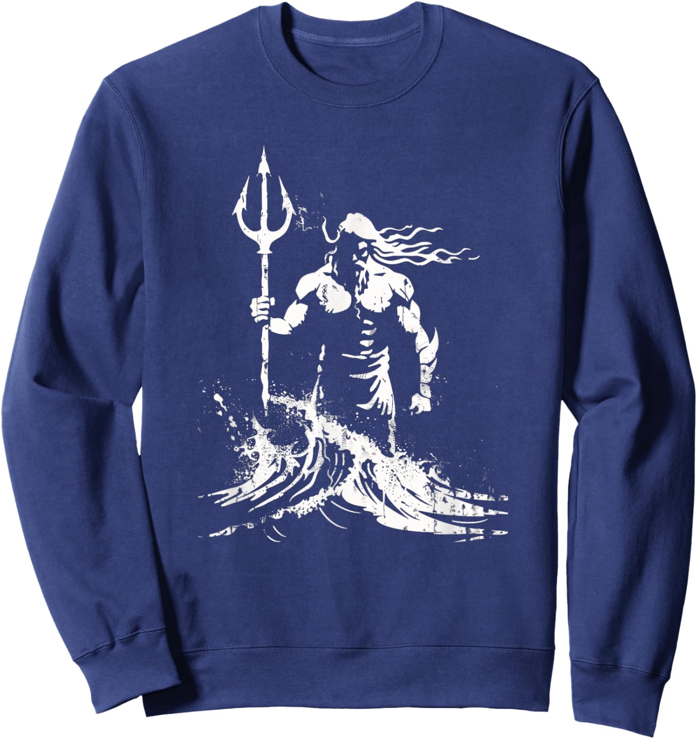 Poseidon Symbol Trident Greek God Neptune Sea god Sweatshirt - Sweatshirt | Navy