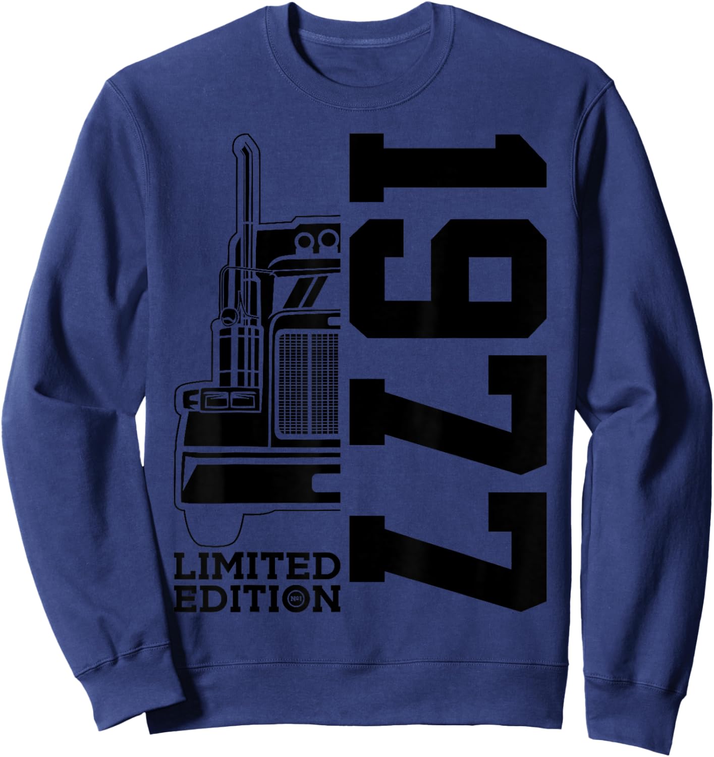 49 Years Trucker 1977 Truck Driver 49th Birthday Sweatshirt - Sweatshirt | Navy