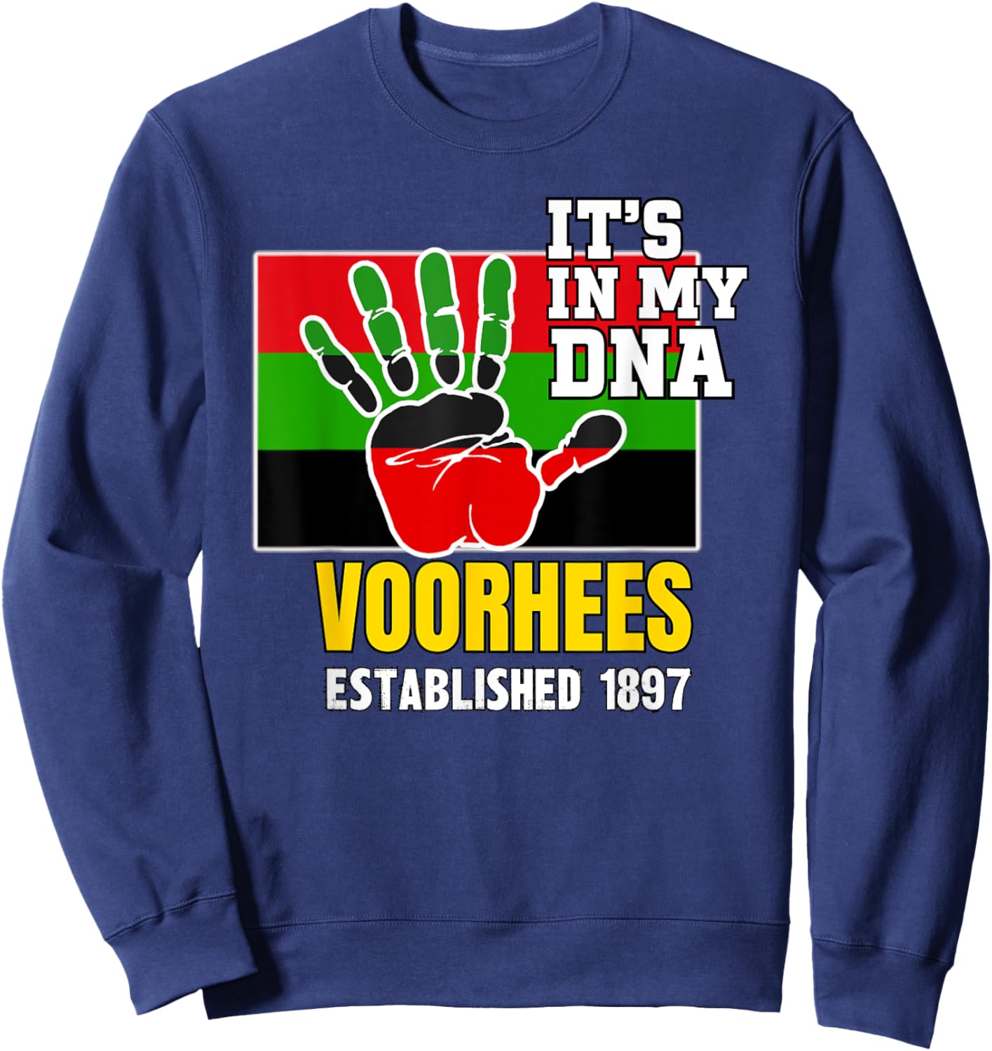 Voorhees, VU, Flag HBCU HBC Sweatshirt - Sweatshirt | Navy