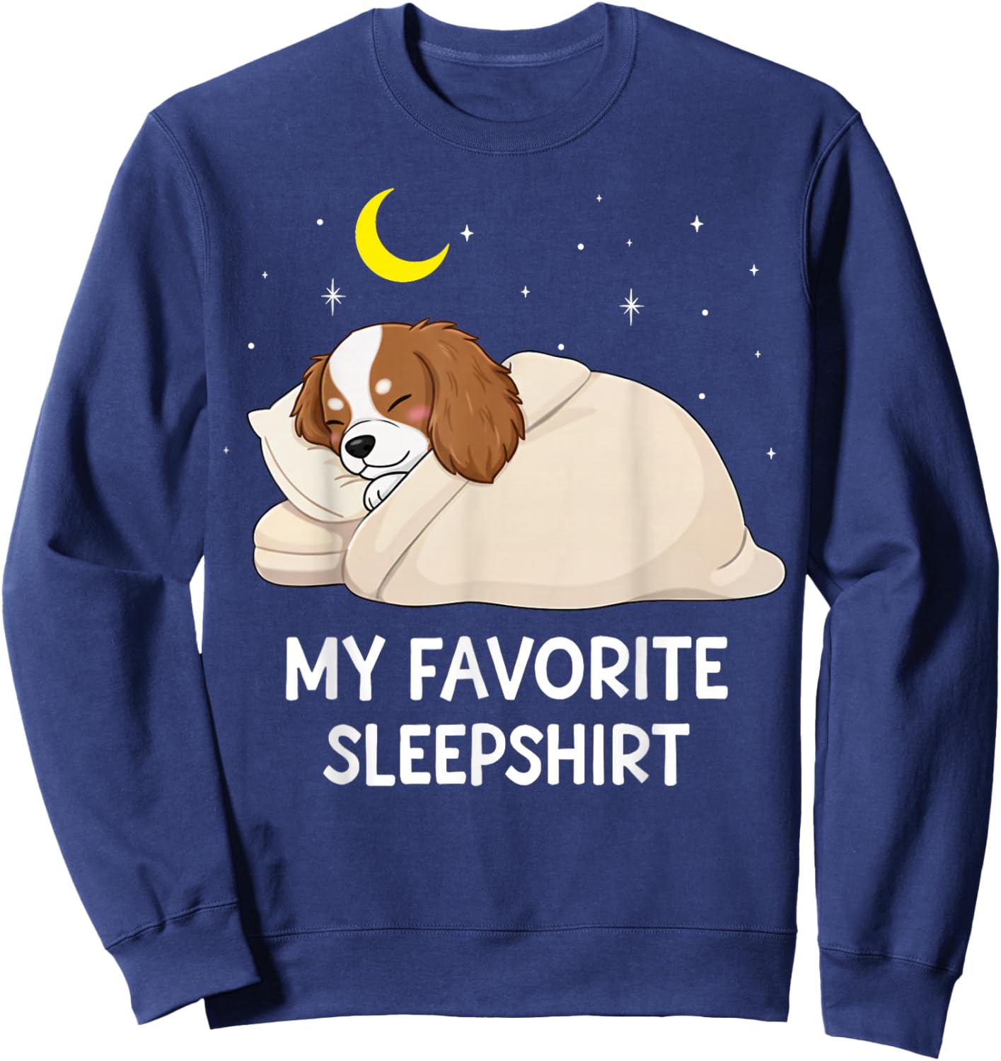 Chemise de Nuit préférée Cavalier King Charles Spaniel Sweatshirt - Sweatshirt | Navy