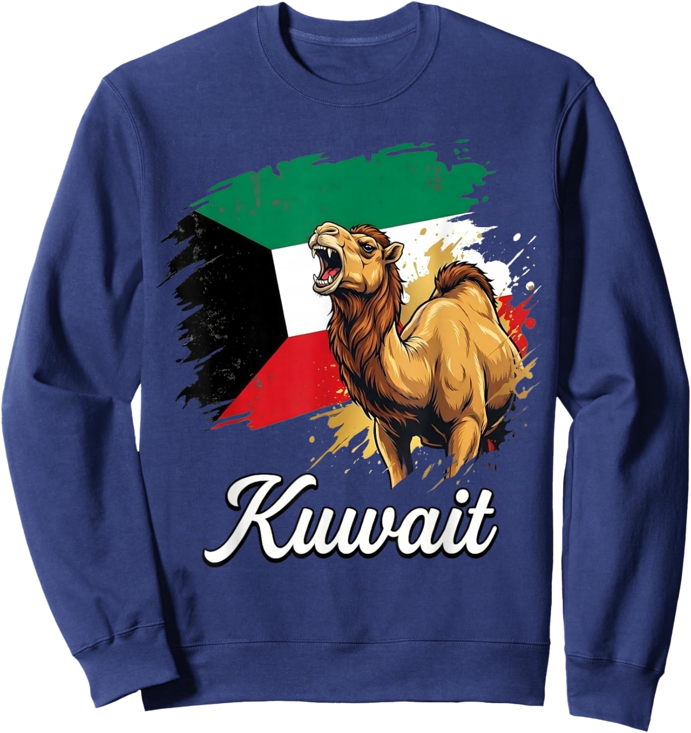Kuwait Camel Flag Kuwaiti Patriotism Design Sweatshirt - Sweatshirt | Navy