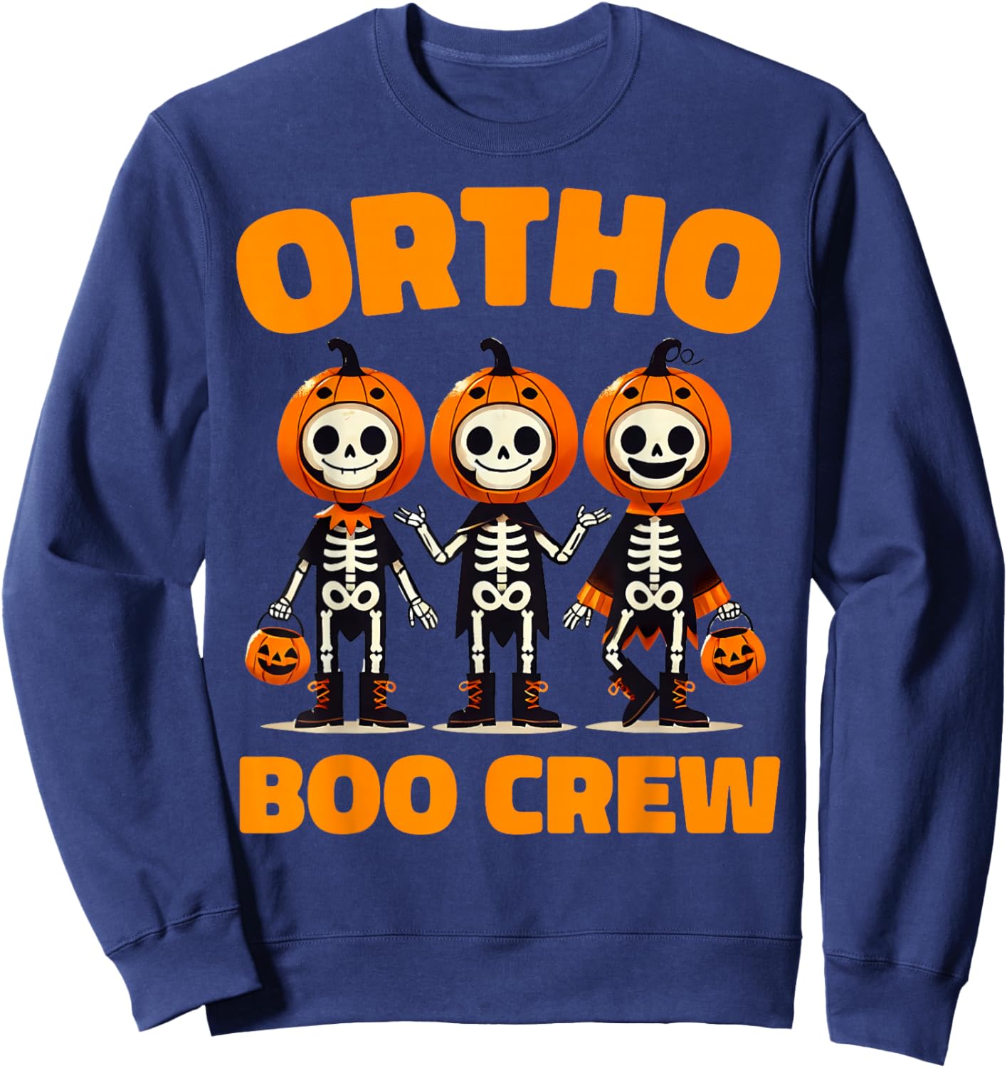 Cute Ortho Squad Spooky Ortho Orthopedic Boo Crew Halloween Sweatshirt - Sweatshirt | Navy