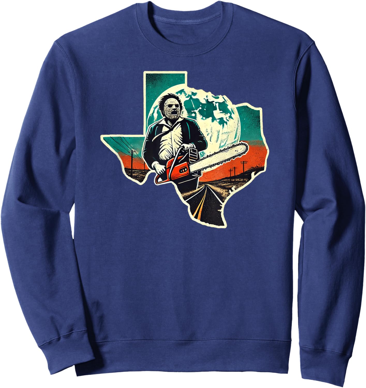 Texas Chainsaw killer Halloween Sweatshirt - Sweatshirt | Navy