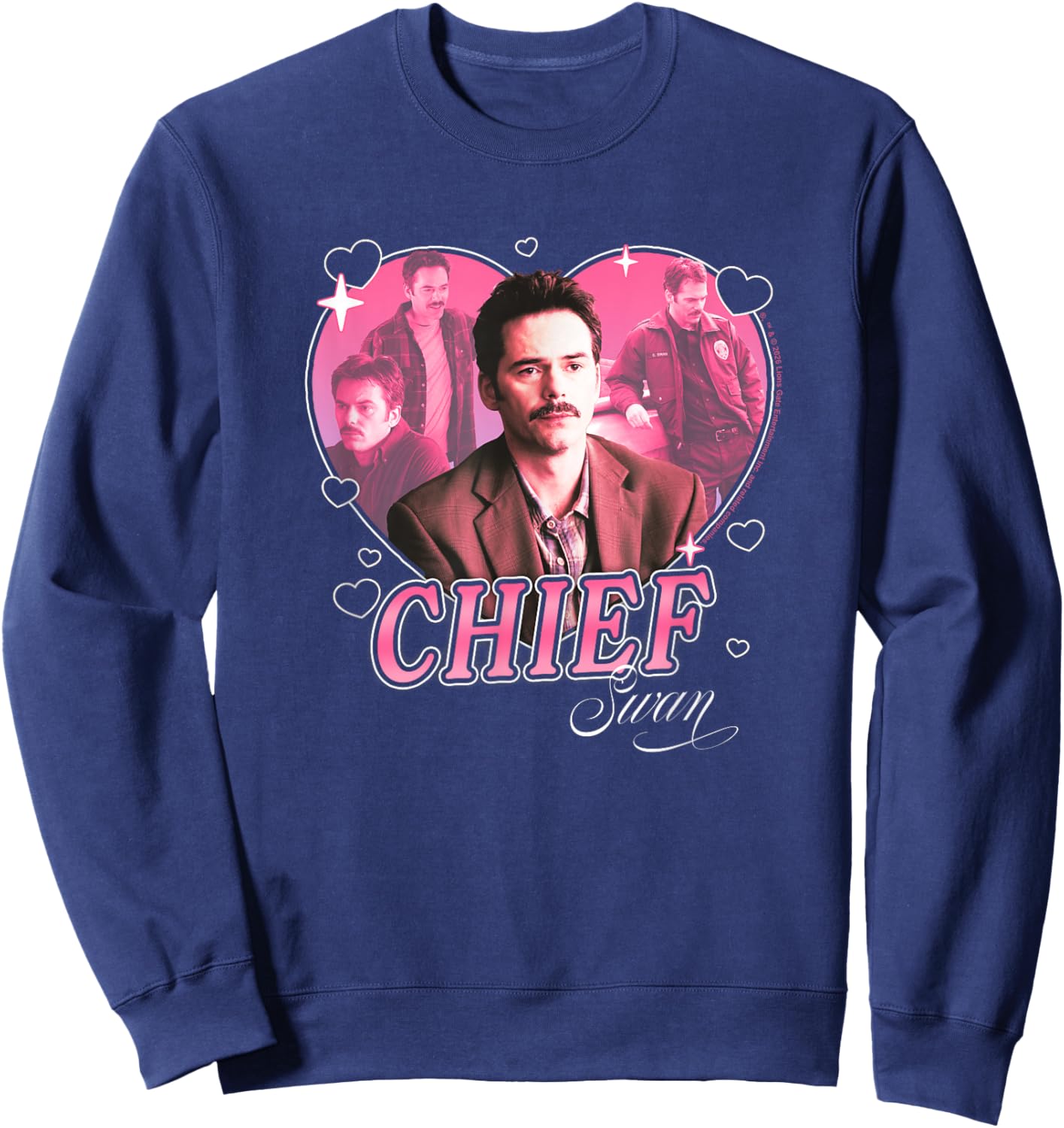 Twilight Chief Charlie Swan Hearts Dad Crush Movie Sweatshirt - Sweatshirt | Navy