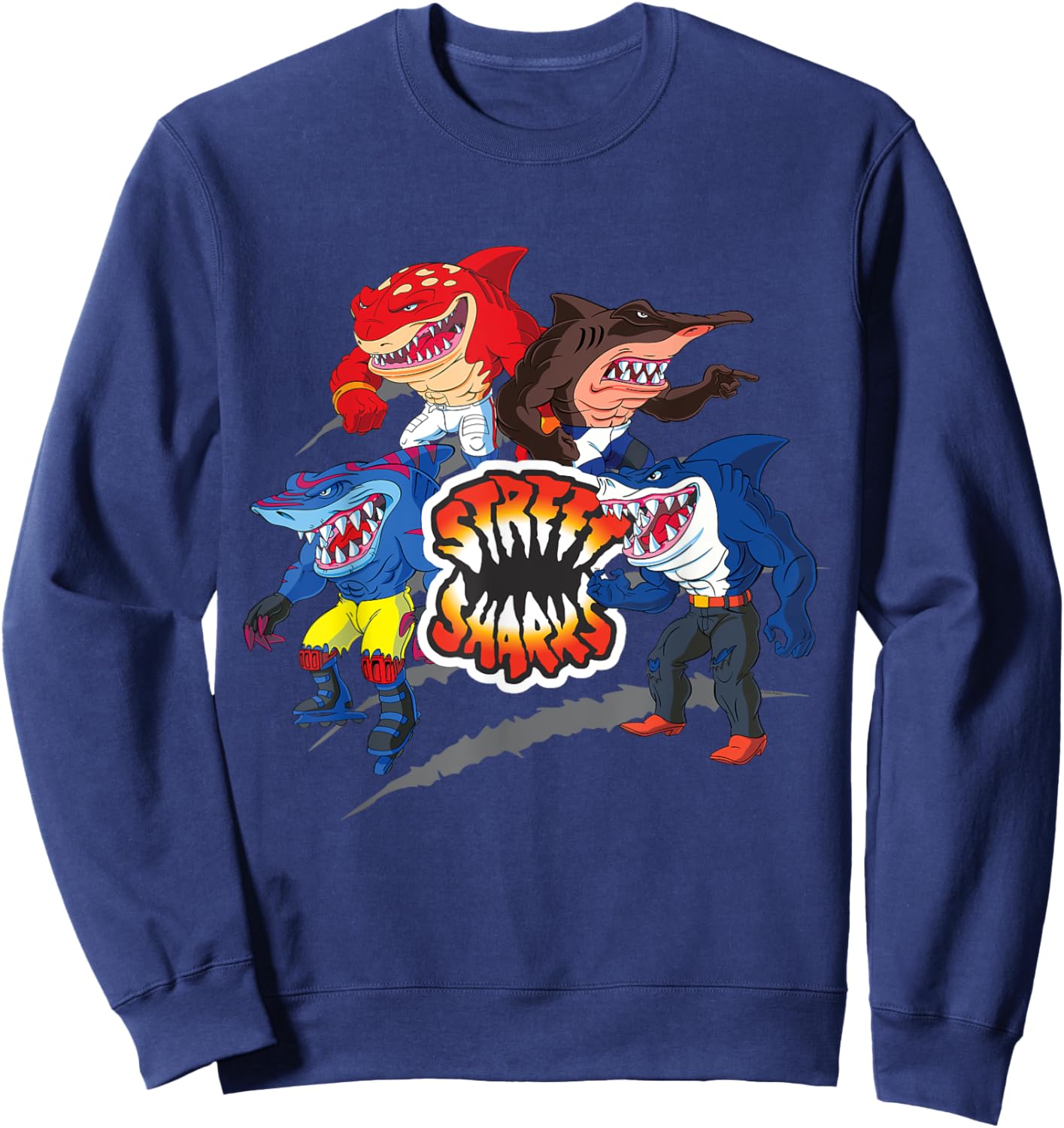Street Sharks - It's Fin-Kicking Time Sweatshirt - Sweatshirt | Navy