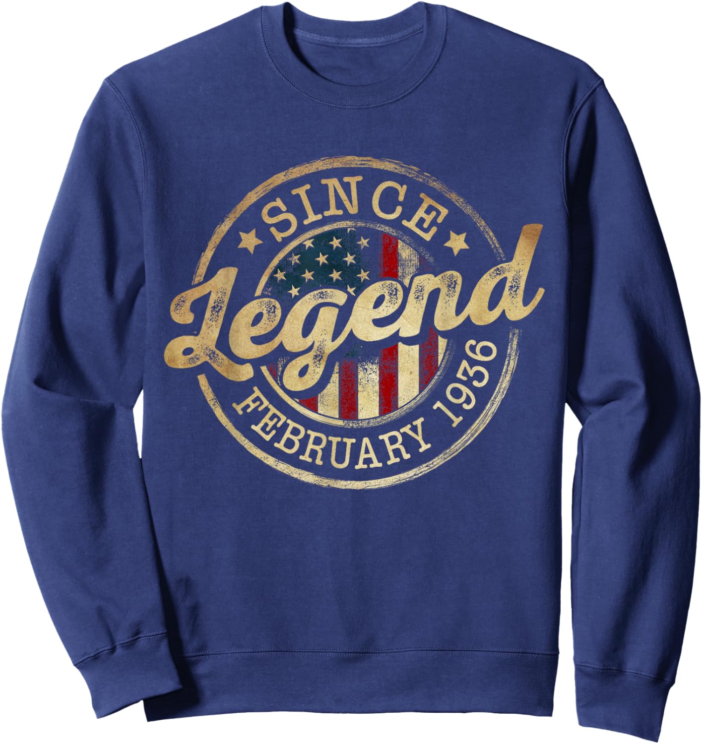 Legend Since February 1936 Vintage 90th Birthday Classic Sweatshirt - Sweatshirt | Navy