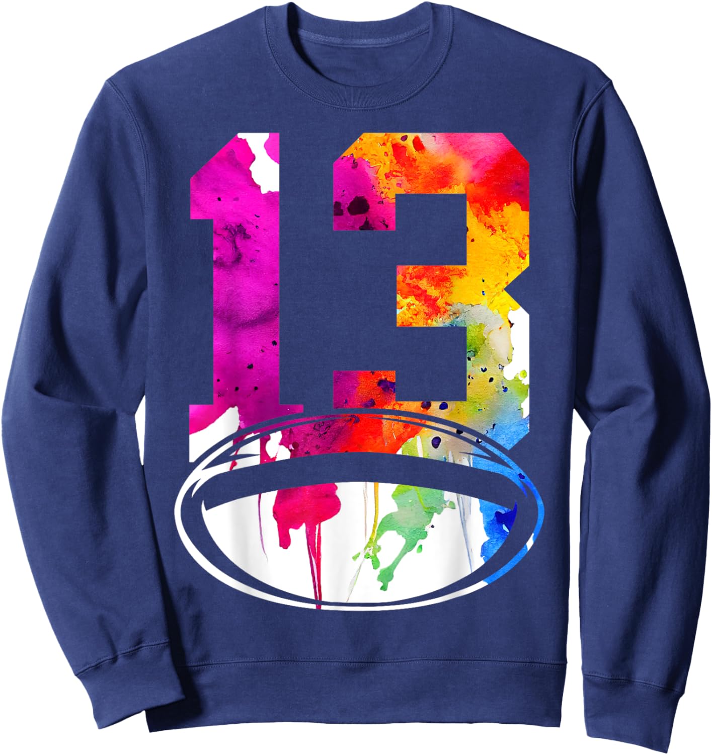 Number 13 Rugby 13th Birthday Sweatshirt - Sweatshirt | Navy