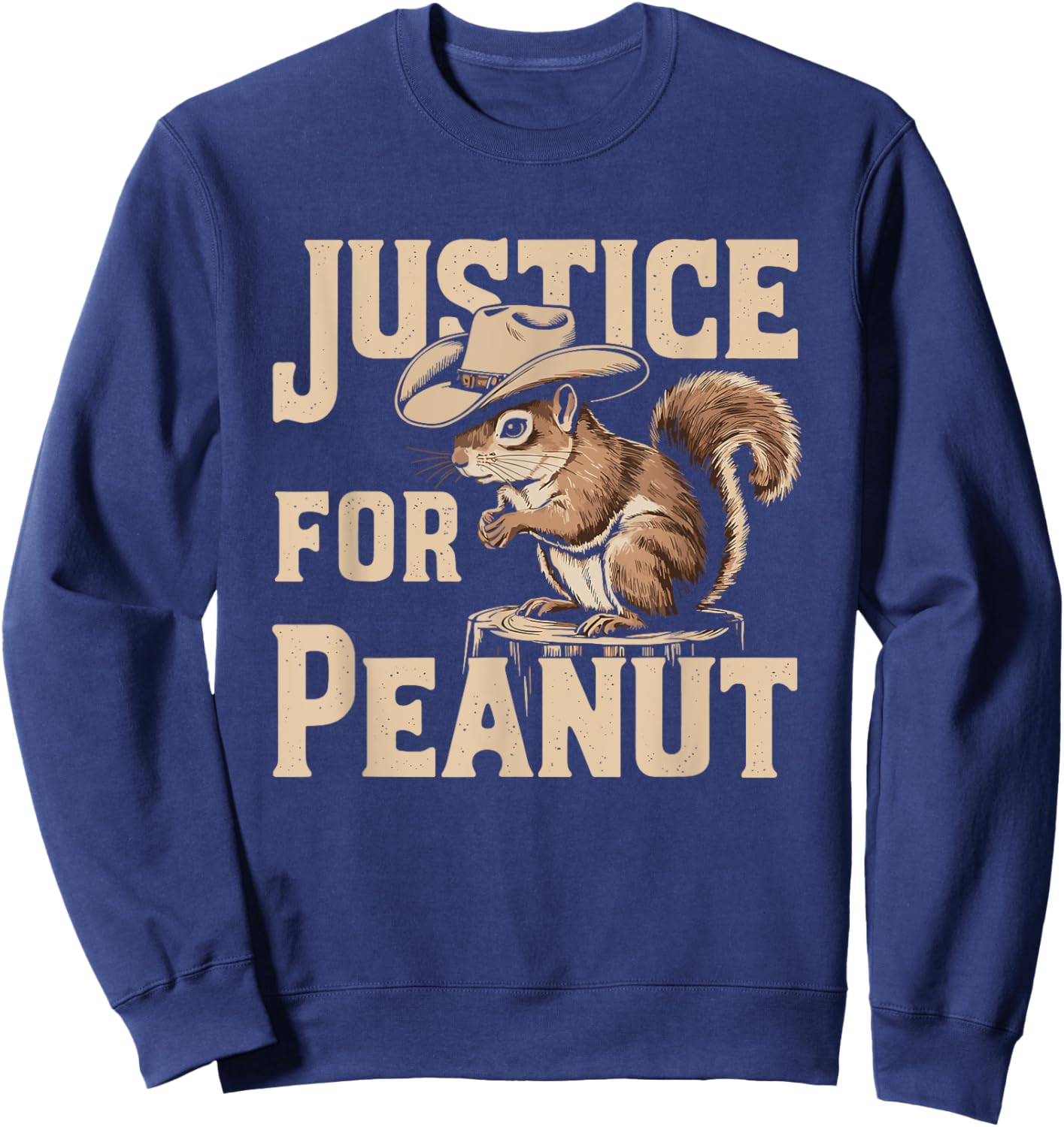 Justice For Peanut The Squirrel Sweatshirt - Sweatshirt | Navy