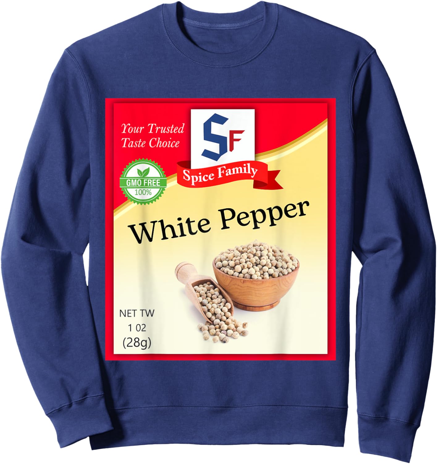 White Pepper Condiment Costume Holiday Spice Costumes Sweatshirt - Sweatshirt | Navy