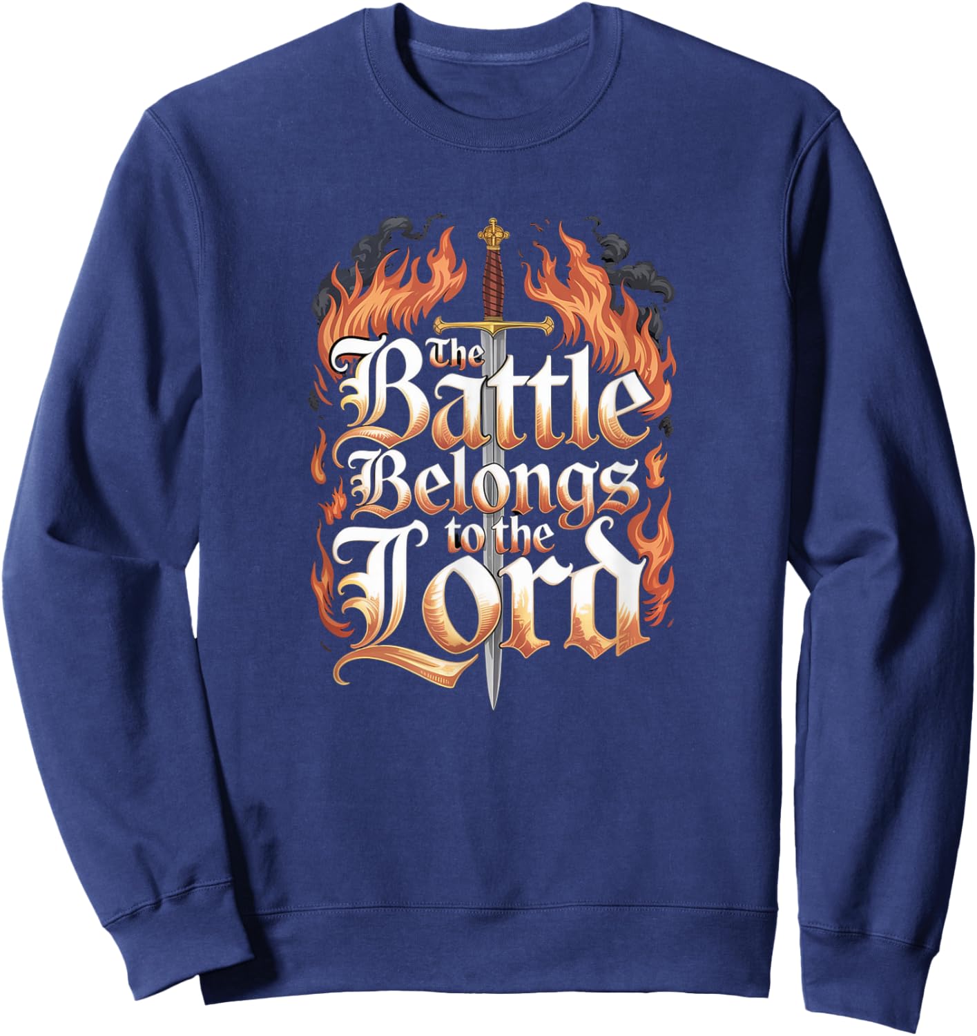 The Battle Belongs to The Lord Sweatshirt - Sweatshirt | Navy