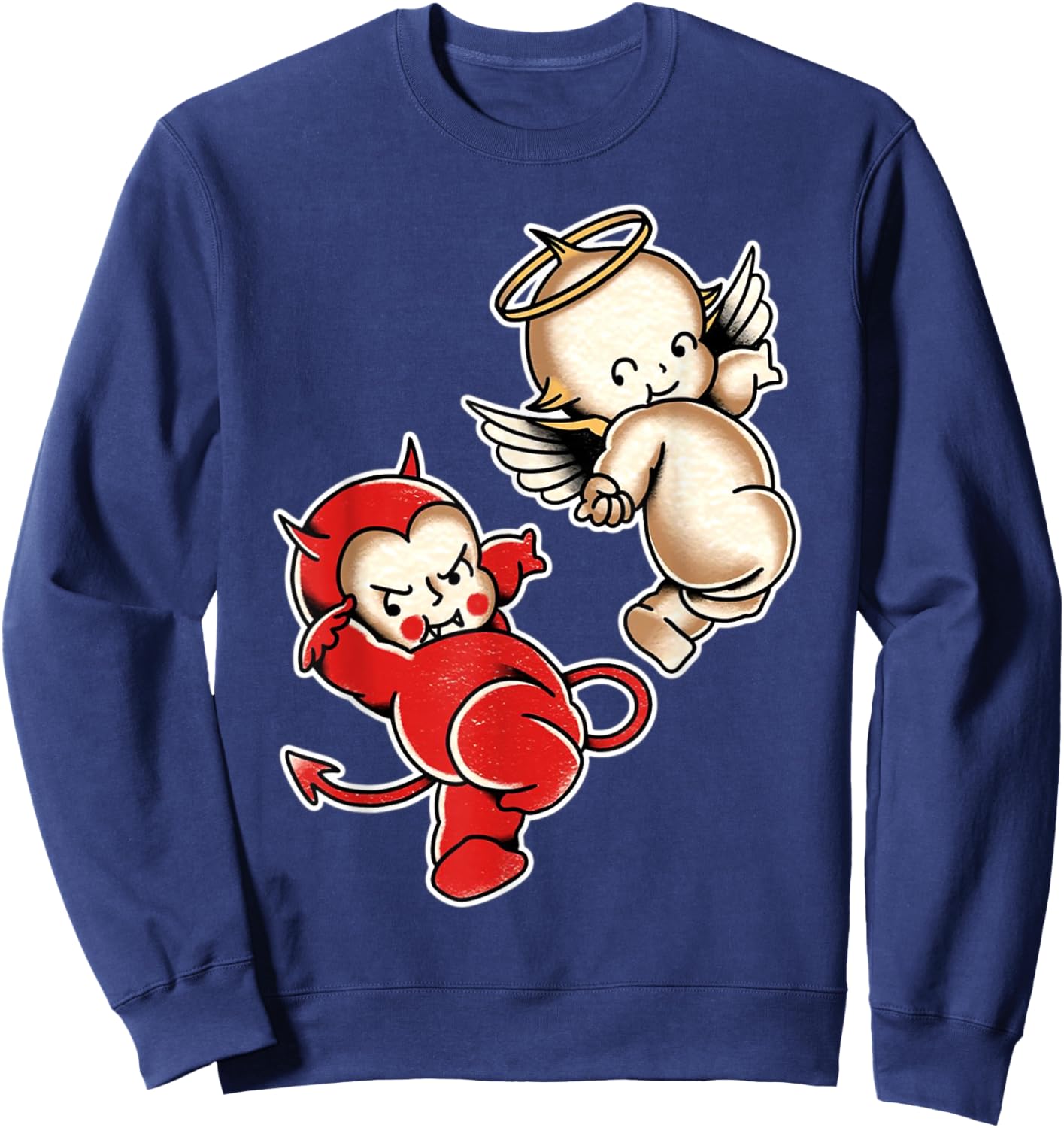 Kewpie Baby Devil Angel Cherubs Sweatshirt - Sweatshirt | Navy