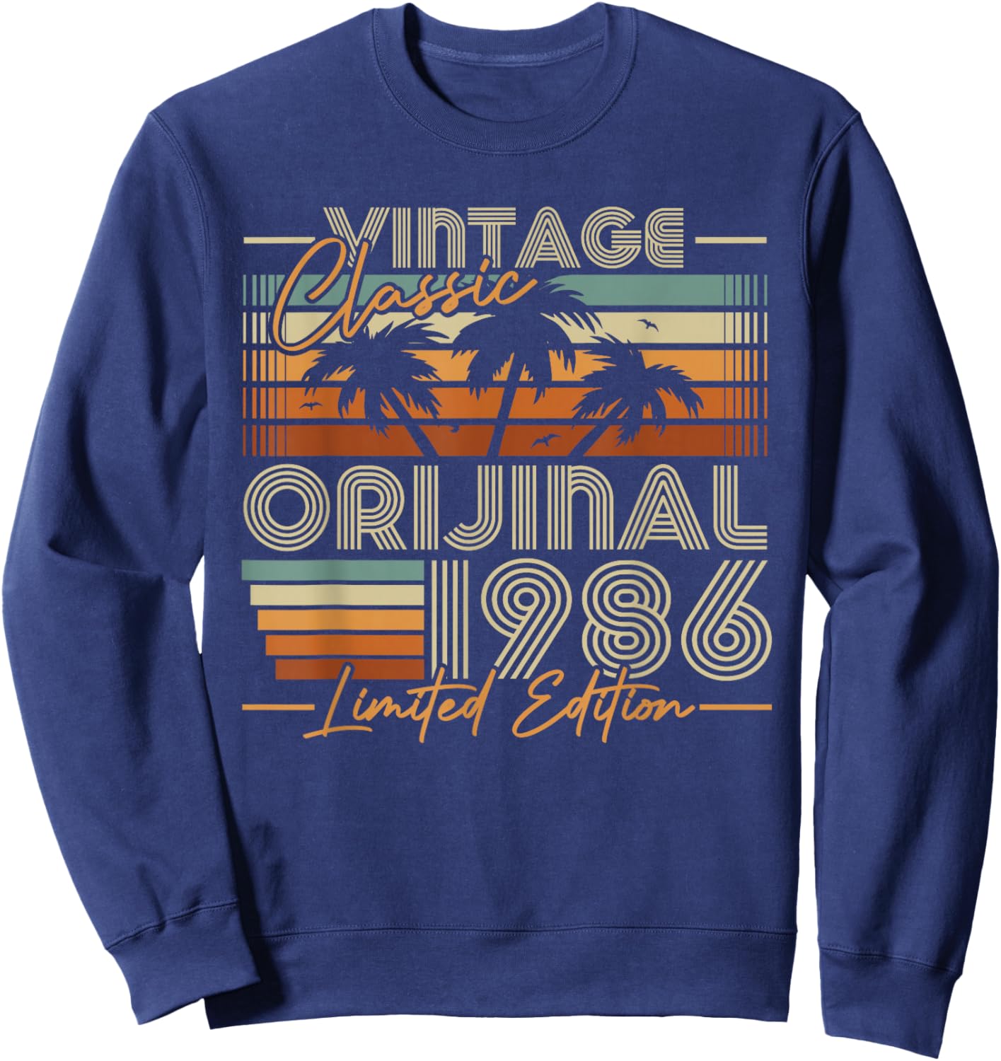 Vintage 1986 Rétro Cadeau 40 Ans Anniversaire Hommes Femmes Sweatshirt - Sweatshirt | Navy