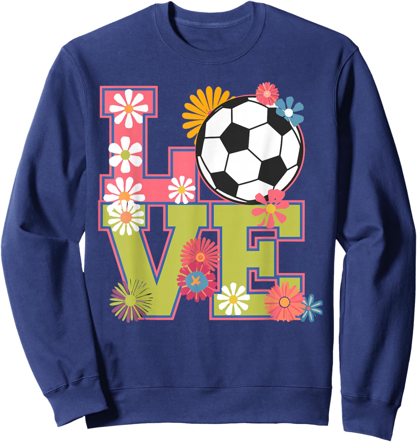 Funny Soccer Art Girls Soccer Player Soccer Lover Sweatshirt - Sweatshirt | Navy