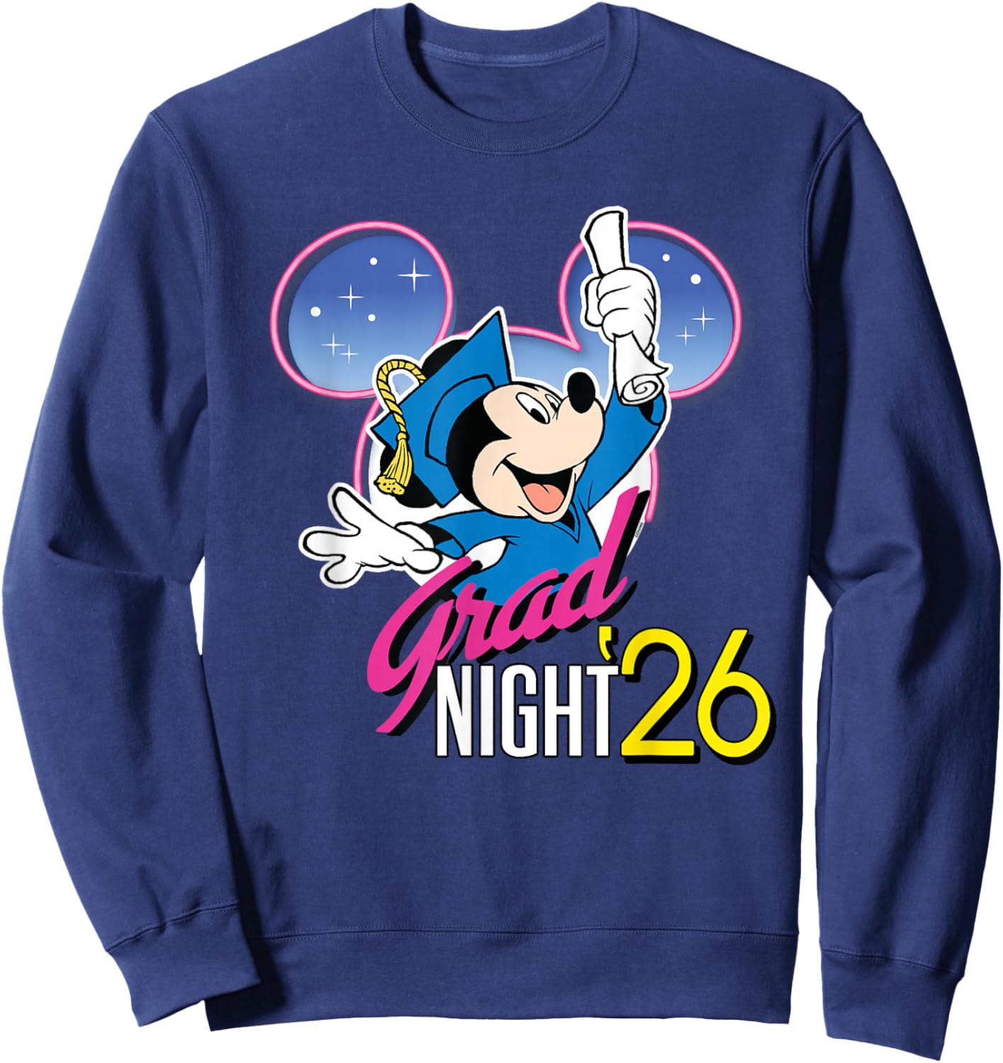 Disney Mickey Mouse Grad Night '26 Class of 2026 Graduation Sweatshirt - Sweatshirt | Navy