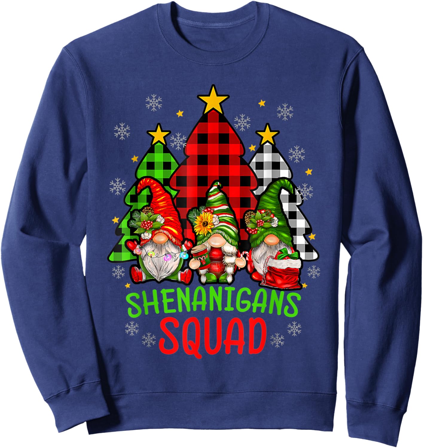 Shenanigans Squad Christmas Gnomes Matching Family Gnome Sweatshirt - Sweatshirt | Navy