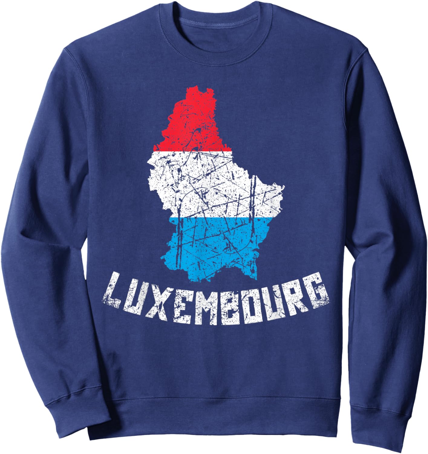 Luxembourg Flag Distressed Men Women Kids Luxembourger Sweatshirt - Sweatshirt | Navy