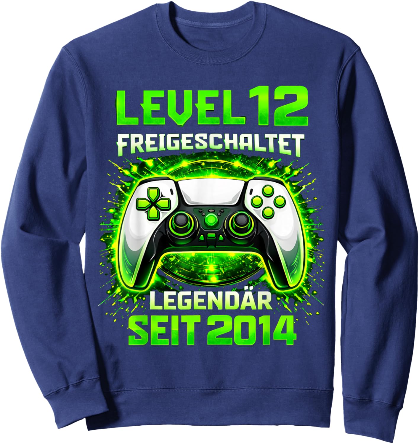 Level 12 Birthday Boy Gamer Funny 2014 12 Birthday Sweatshirt - Sweatshirt | Navy