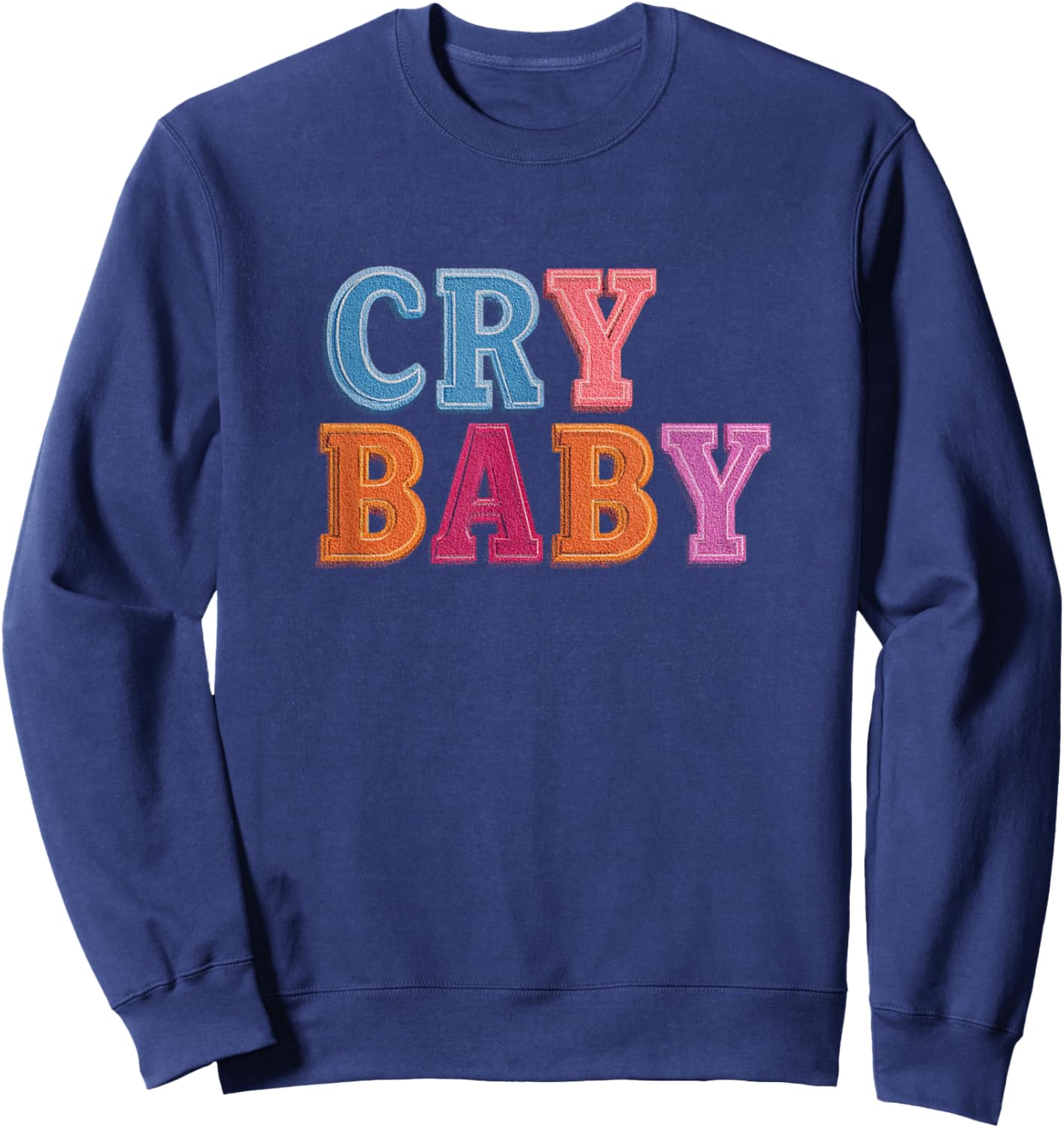 Colorful Crybaby Statement Sweatshirt - Sweatshirt | Navy