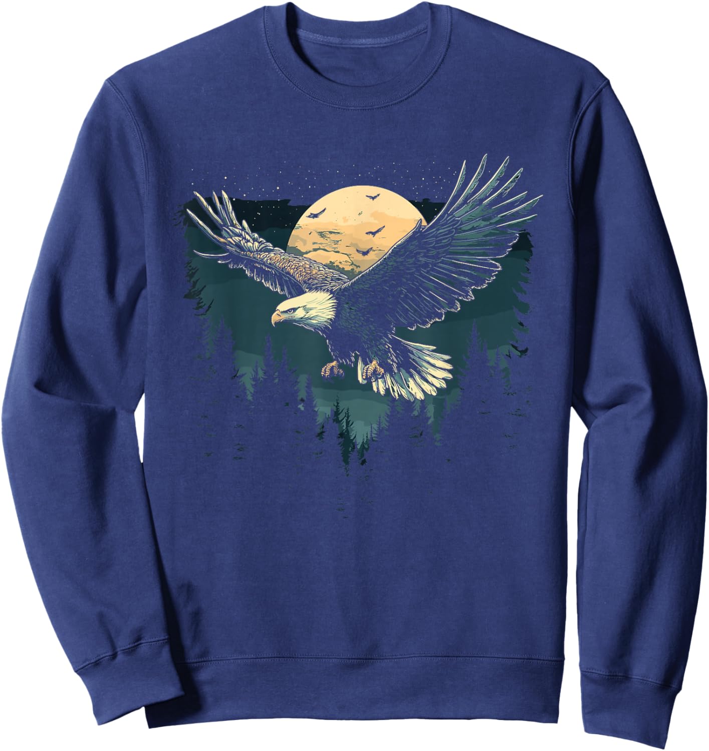 Bald Eagle & Eagle, Animal, Forest & Nature, Wildlife Sweatshirt - Sweatshirt | Navy