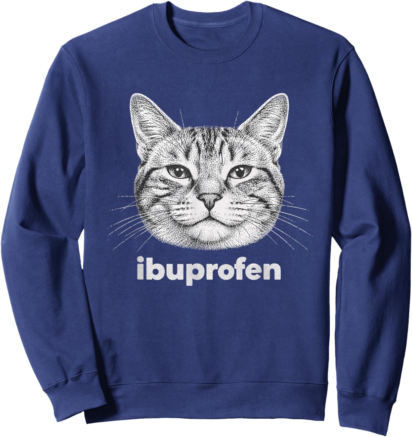 Ibuprofen Funny Meme Vintage Graphic Sweatshirt - Sweatshirt | Navy