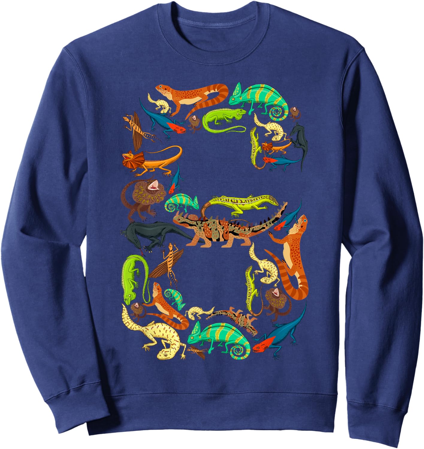 Kids 6th Birthday Reptiles Lizards Theme 6 Year Old Boys Sweatshirt - Sweatshirt | Navy