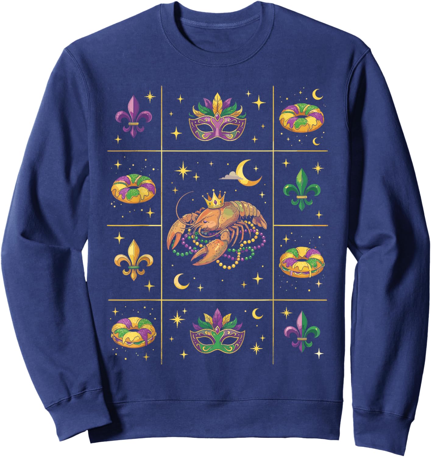 Crayfish Carnival Mardi Gras Sweatshirt - Sweatshirt | Navy