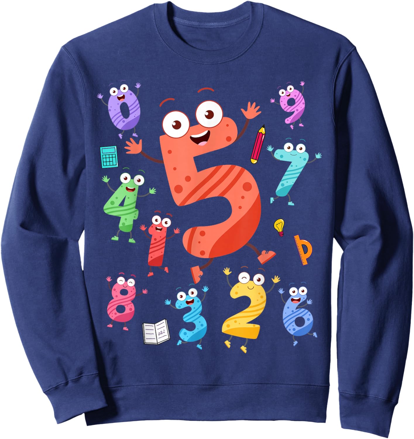 Maths Day Number Costume With Number 5 Idea For Kids Number Sweatshirt - Sweatshirt | Navy