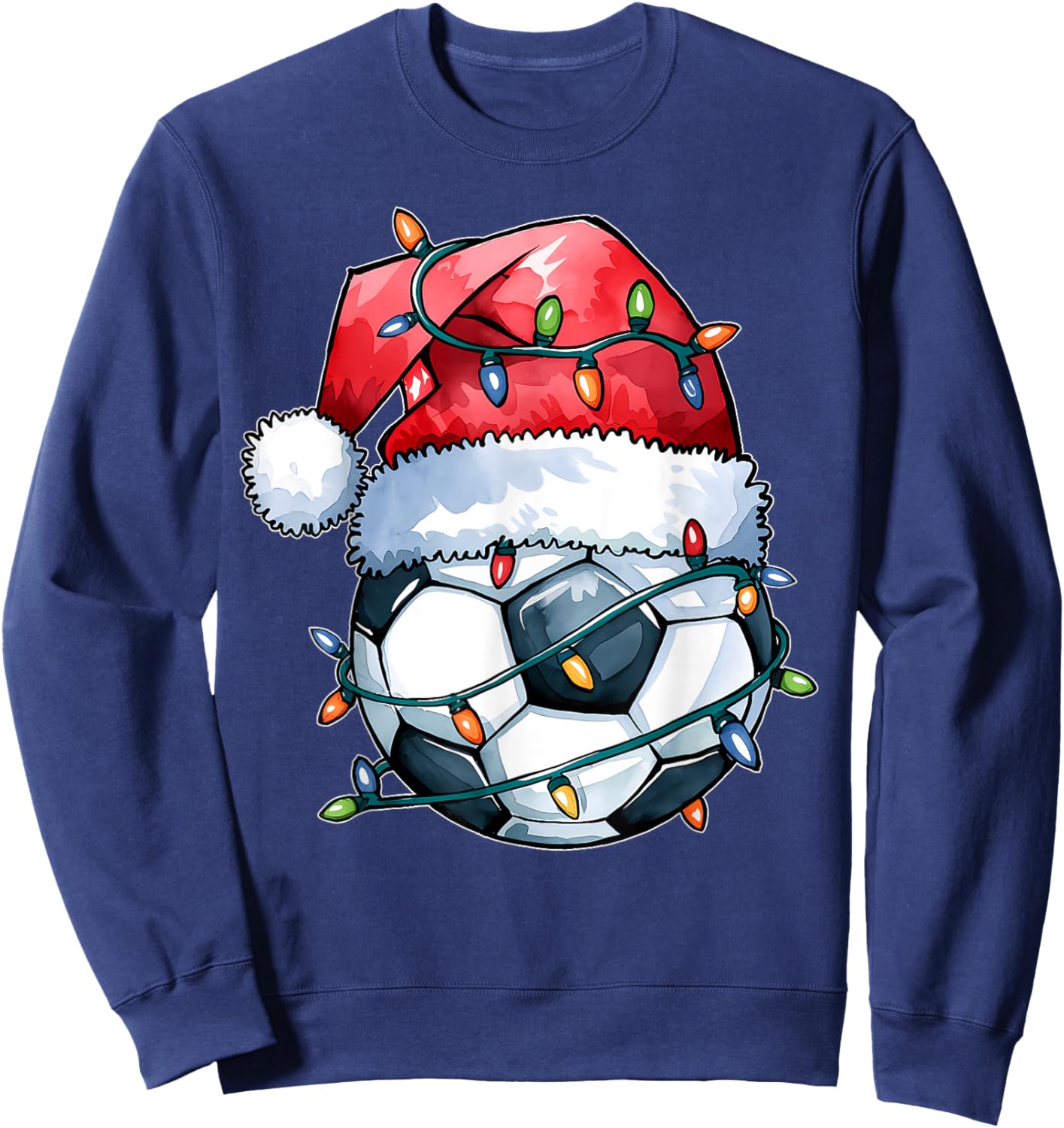 Santa Sports Design Boys Christmas Soccer Player Sweatshirt - Sweatshirt | Navy